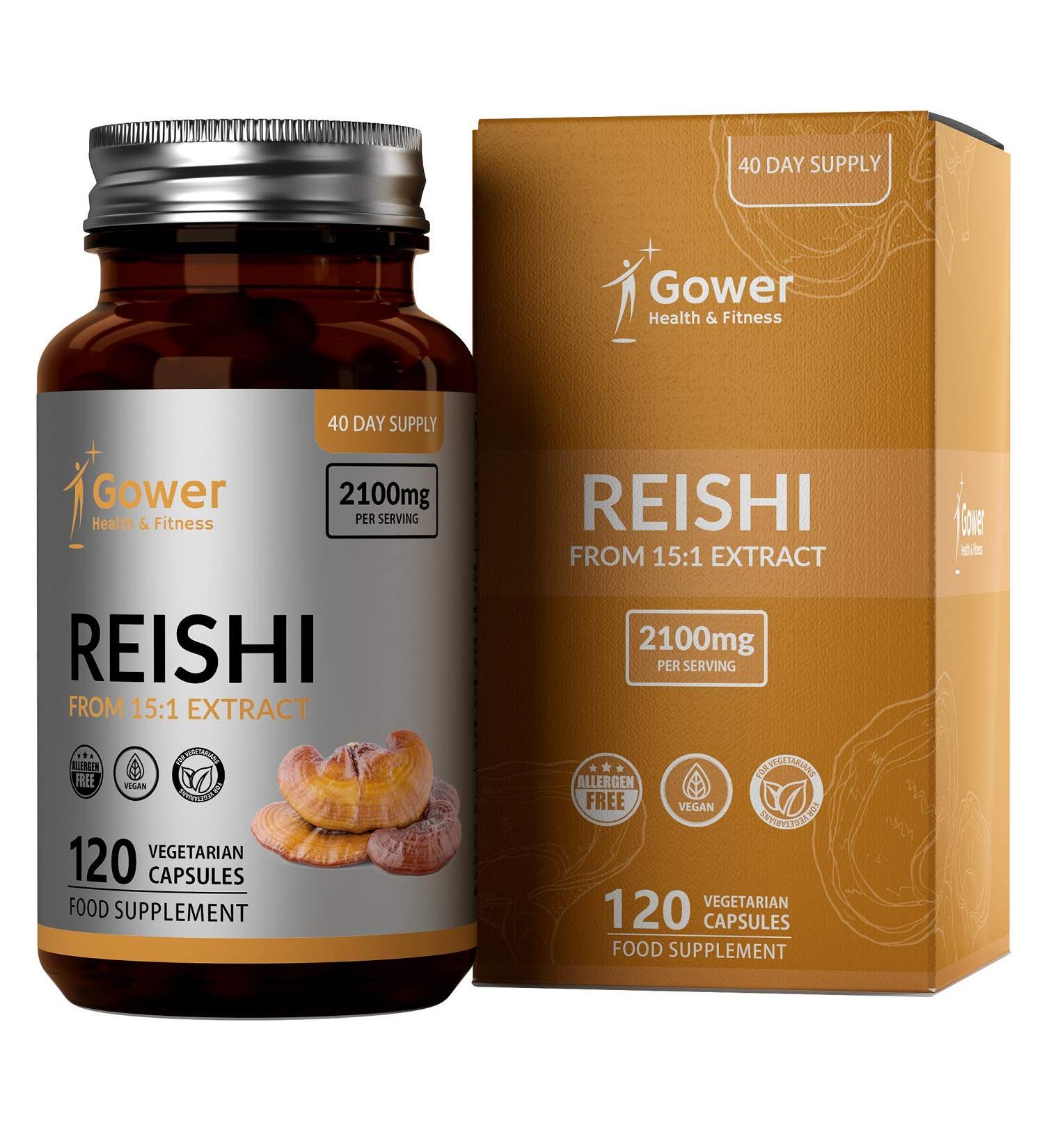 GH Reishi Mushroom Extract Supplement 15:1 | 120 Vegan Capsules | 2100mg Nootropic Supplement | Non-GMO Gluten Free & Allergen Free | Made in the UK - Buy Online on GoSupps.com