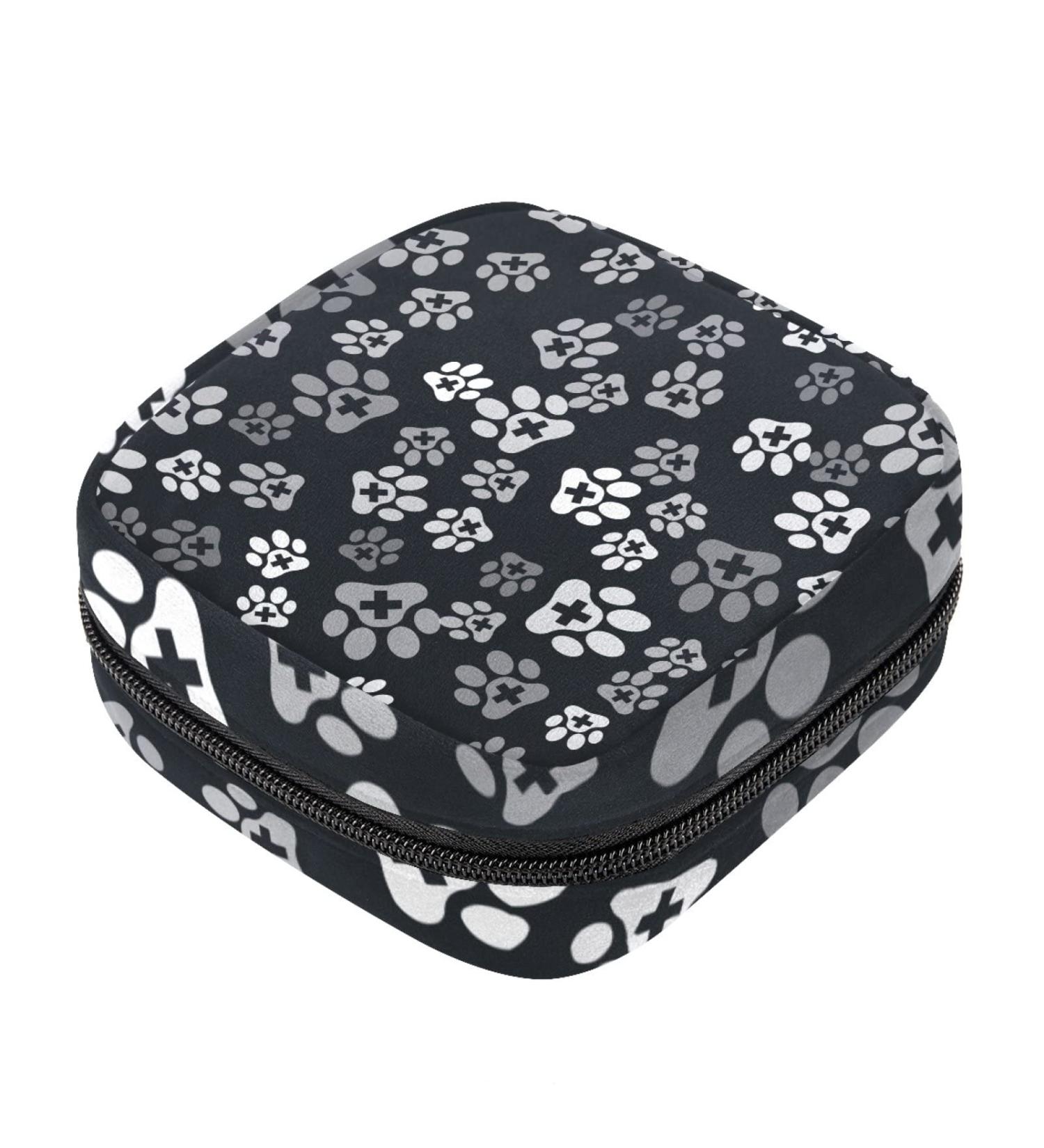 Menstruation Pad Bag with Zipper - Stylish Women's Tampon & Napkin Collection Bags (Dog Paws & Hospital Patterns) - Color 9 - Buy Online on GoSupps.com
