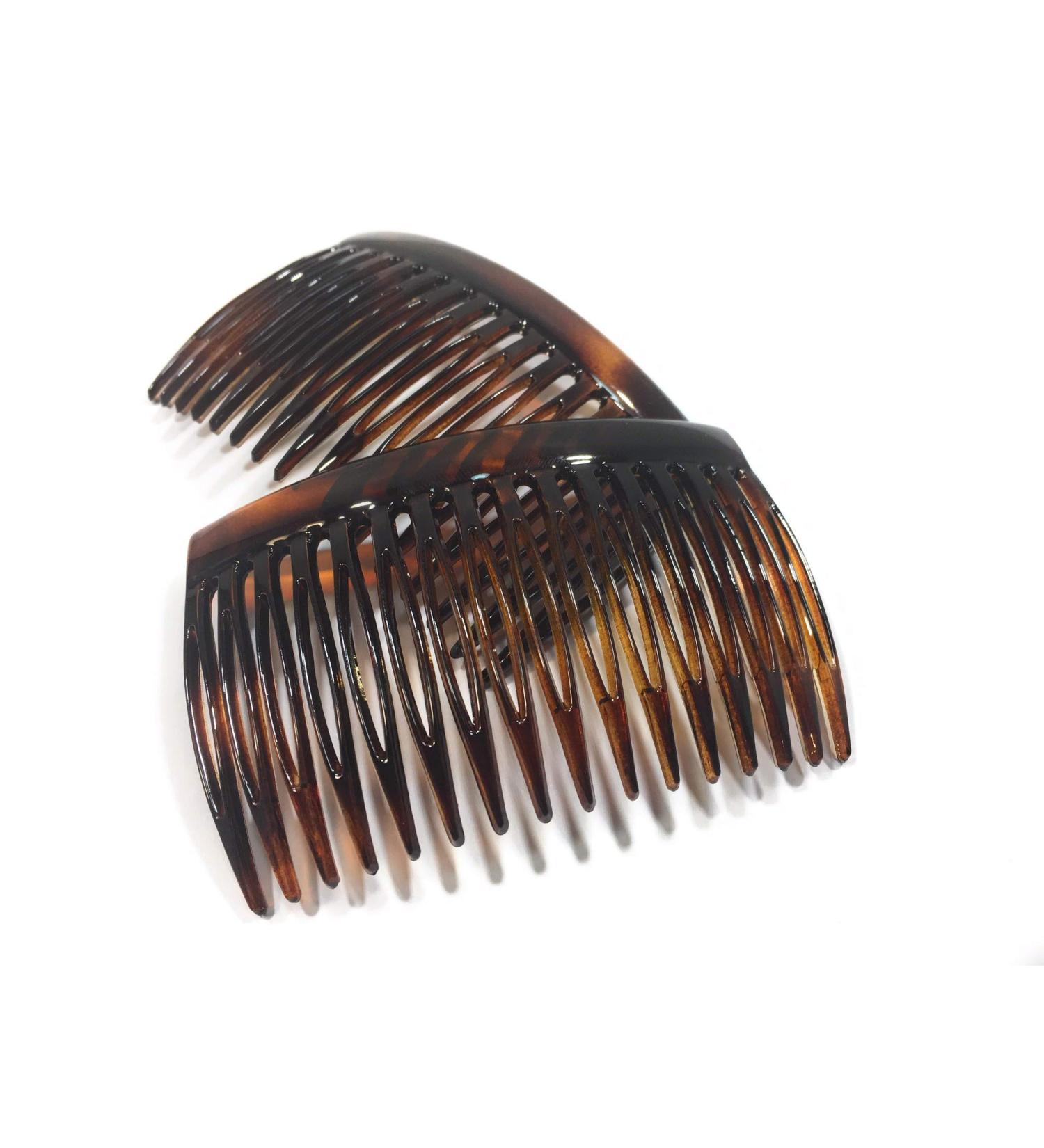 2 x insert comb approx. 7 x 4.6 cm Havana-brown split tooth insert comb made in France (516h) Brown 2 pieces (1 pack)