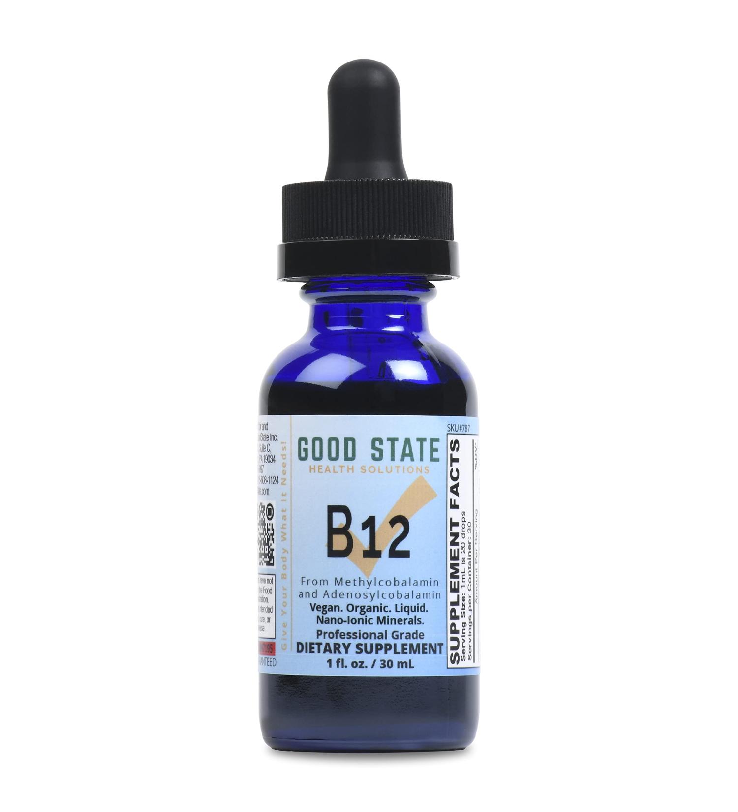 Good State Ionic B12 Men and Women s Liquid Nano Ionic Dietary Supplement 1 Ounce Bottle - Buy Online on GoSupps.com
