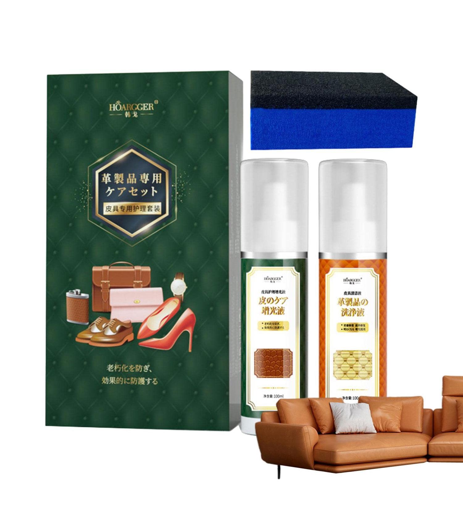 Leather Repair Kit for Furniture Household Couch Cleaner Spray with Sponge - Portable Automotive Seat Care Spray Household Leather Cleaner for Couch Sofa - Buy Online on GoSupps.com