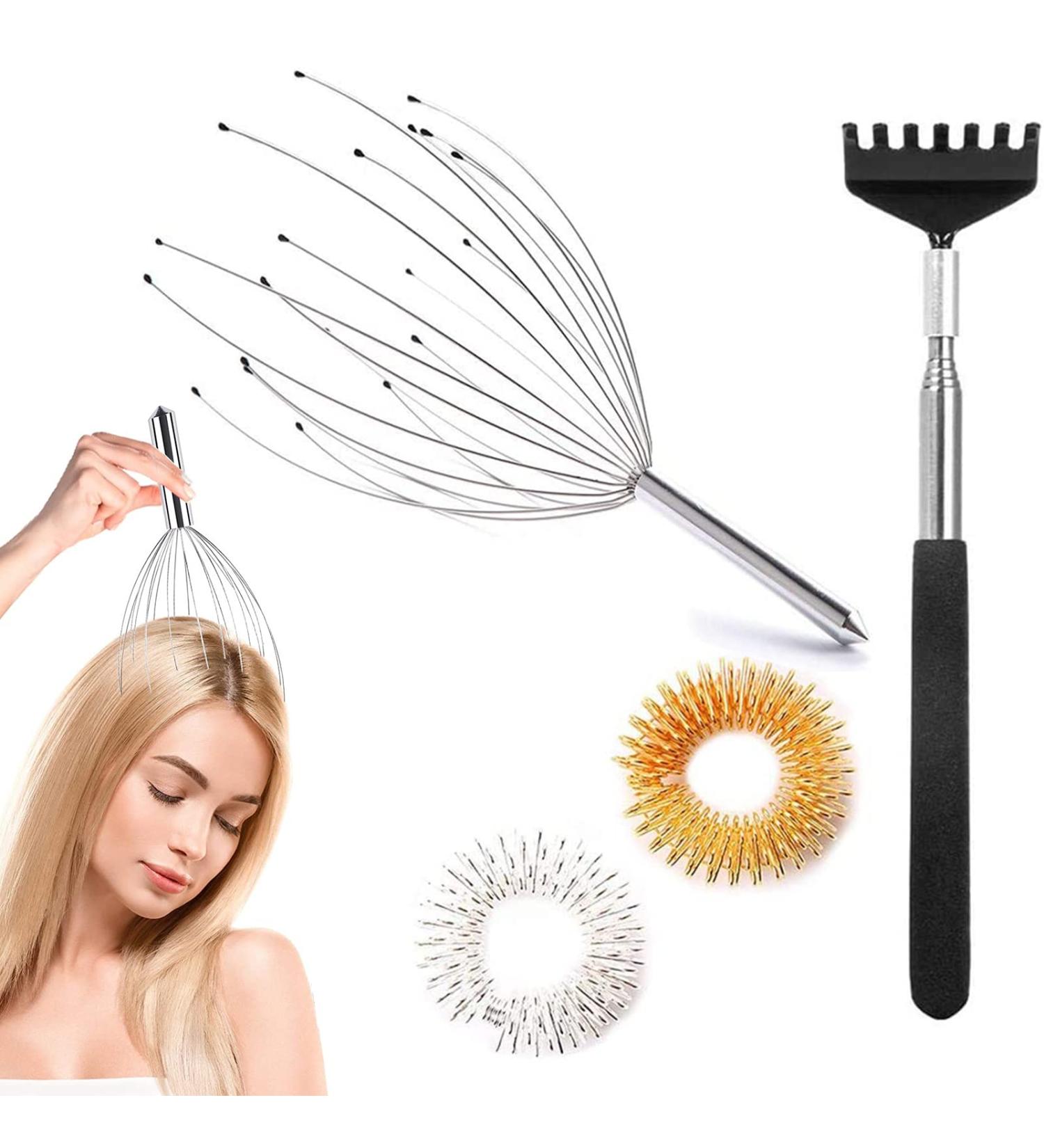 Premium Head Massager with 20 Massage Fingers & Back Scratch | Relaxation Head Spider for Ultimate Comfort - Buy Online on GoSupps.com