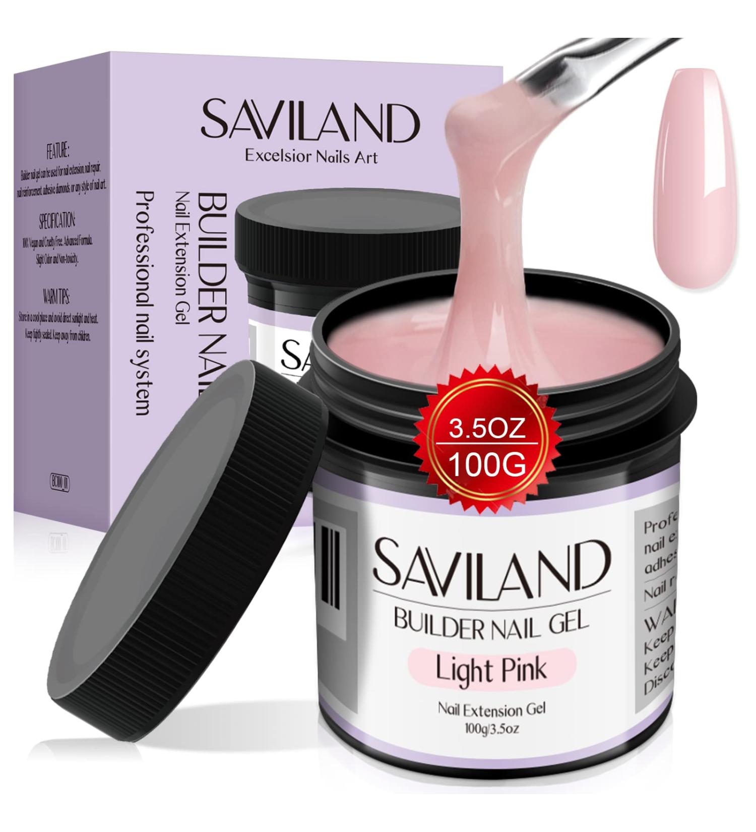 Saviland 100g Light Pink Builder Nail Gel 3.53oz Hard Gel for Nails Large Capacity Nail Strengthen Gel for Nail Extension Nail Art Manicure Starter U V Nail Gel for Professional Nail Salon Home DIY - Buy Online on GoSupps.com