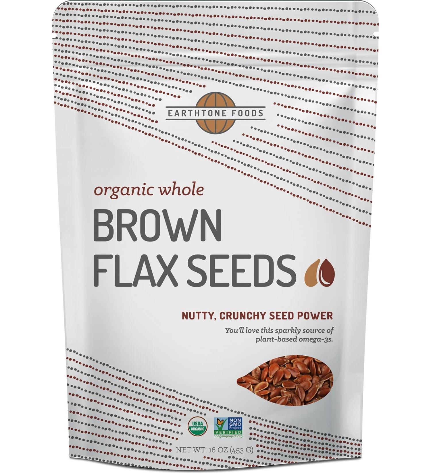 Organic Whole Flax Seed - Raw Brown Flaxseed, 16 oz | USDA Certified, Non-GMO, High in Omega-3 Fatty Acids and Soluble Fiber - Buy Online on GoSupps.com