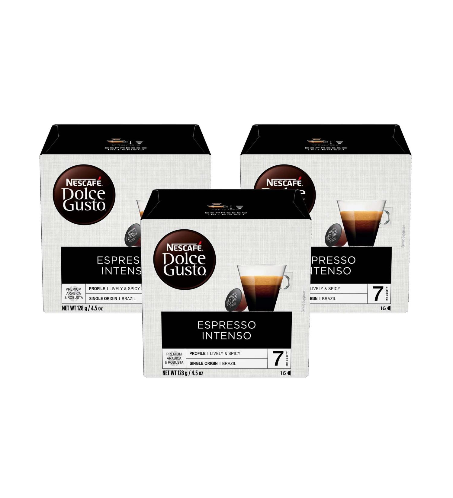  NESCAFE DOLCE GUSTO Nescaf Dolce Gusto Espresso Intenso espresso coffee Makes 48 cups (3 boxes of 16 capsules) - Buy Online on GoSupps.com