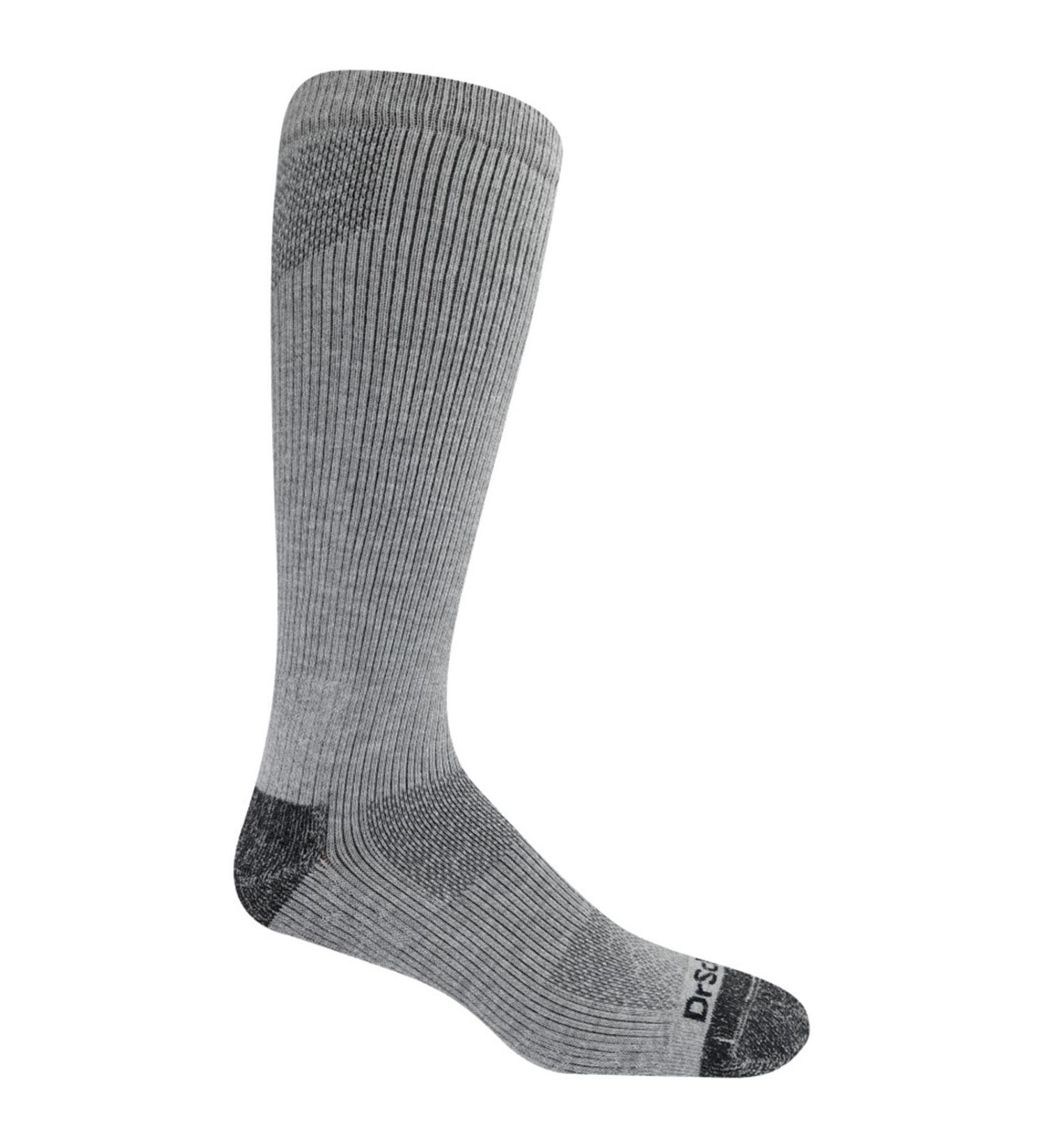 Dr. Scholl's Men's Over The Calf Compression Work Sock (1 Pair) One Size Grey