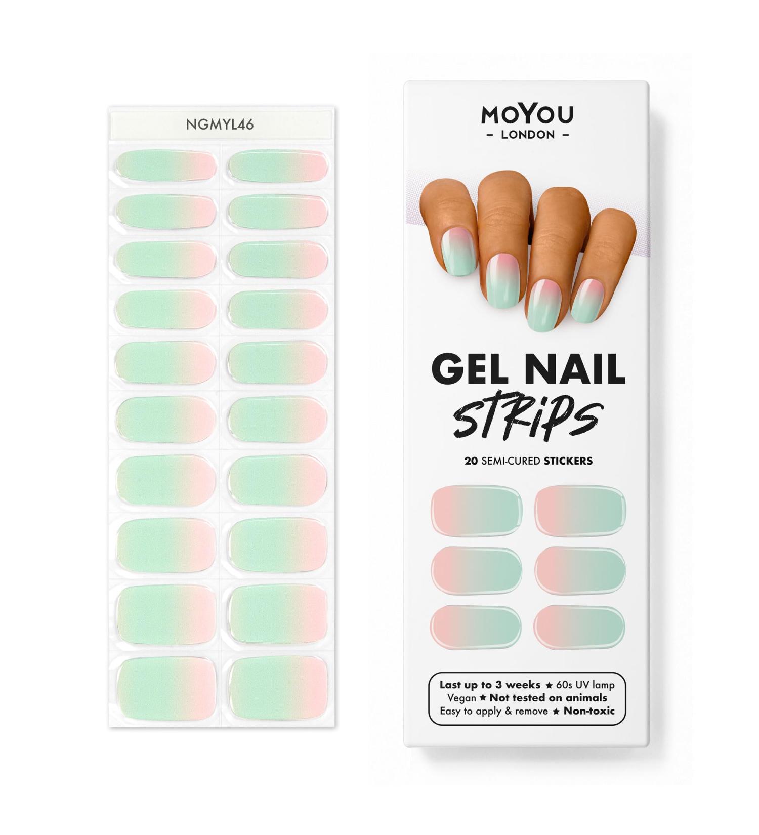 MOYOU LONDON Ice Lollie Semi-Cured UV Gel Strips - 20 Salon Quality Nail Foils for Perfect Manicures - Buy Online on GoSupps.com