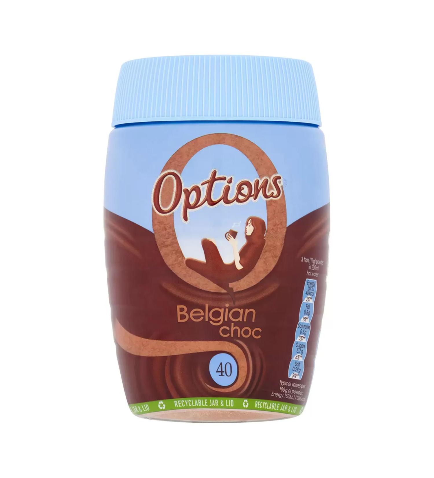Options Instant Belgian Chocolate Powder 395g