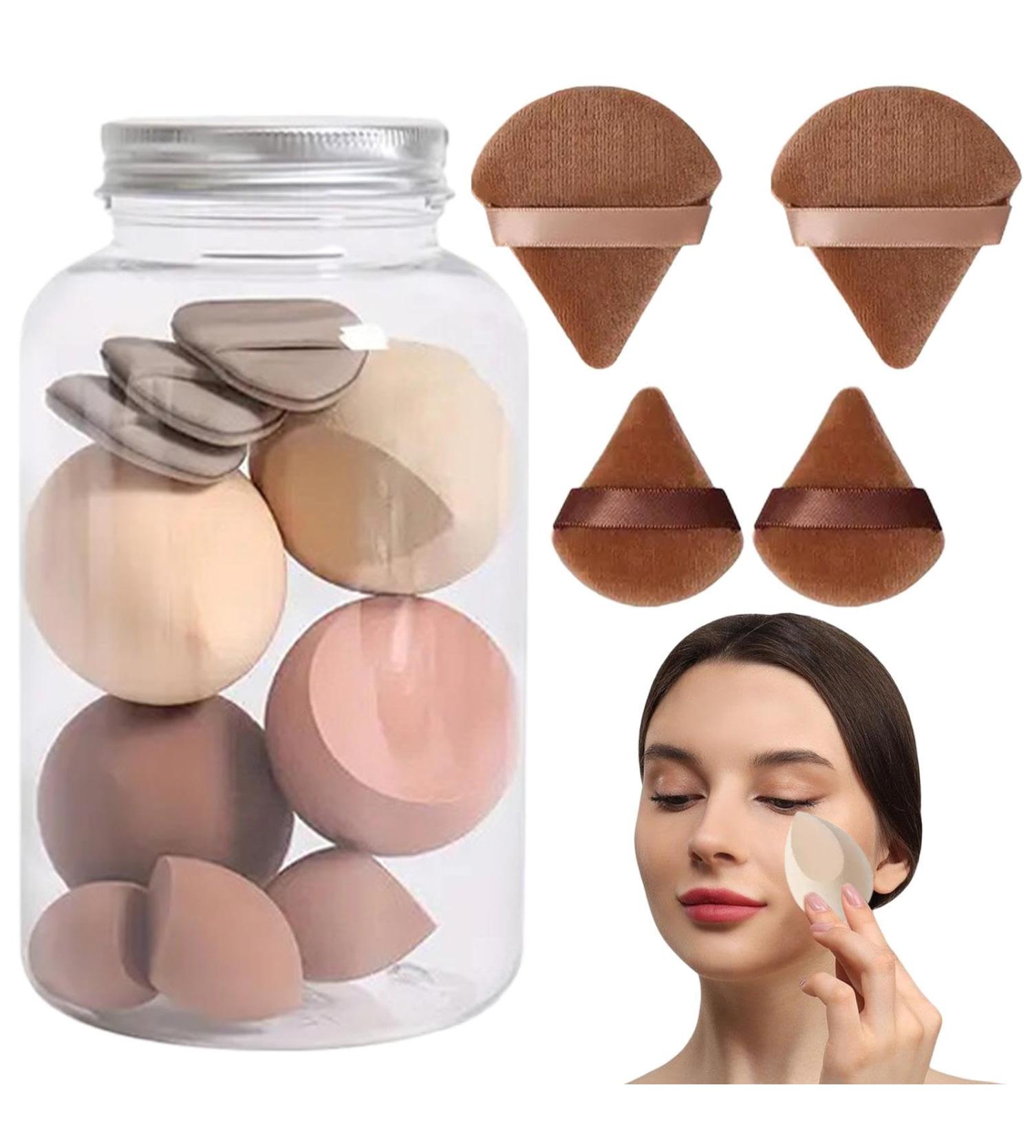 Powder Puff 14 Powder Puff Reusable Velvet Powder Puff with Strap Triangle Powder Puff Soft Cosmetic Foundation Powder Sponge Cushion Puff Resuable Foundation Sponge With Strap forDry Makeup Light Coffee - Buy Online on GoSupps.com