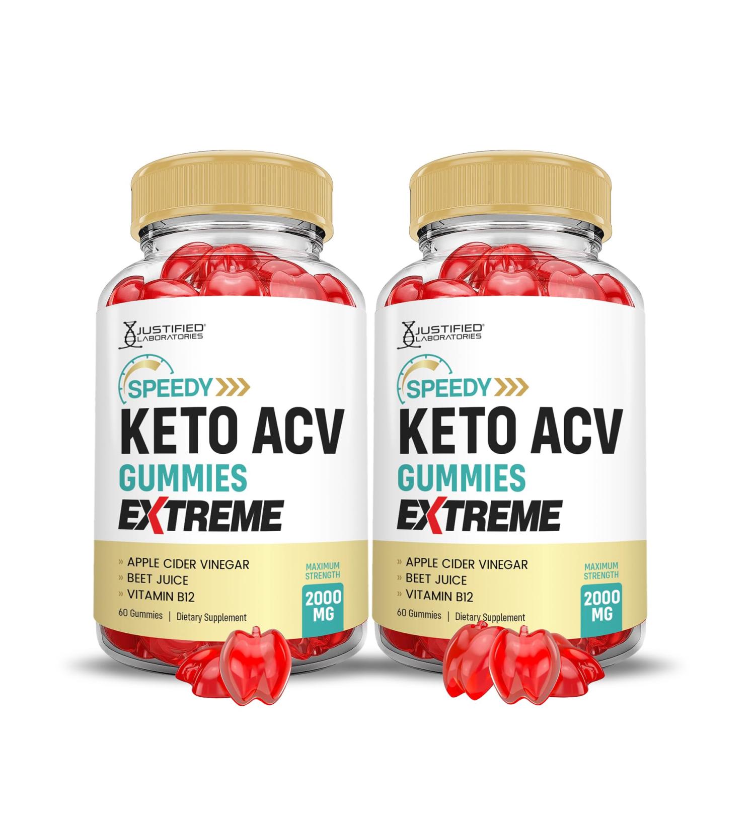Buy 2 Pack Speedy Keto ACV Gummies 2000MG - Advanced Apple Cider Vinegar with Pomegranate & Beet Juice - Vegan Non-GMO - 60 Count - Buy Online on GoSupps.com