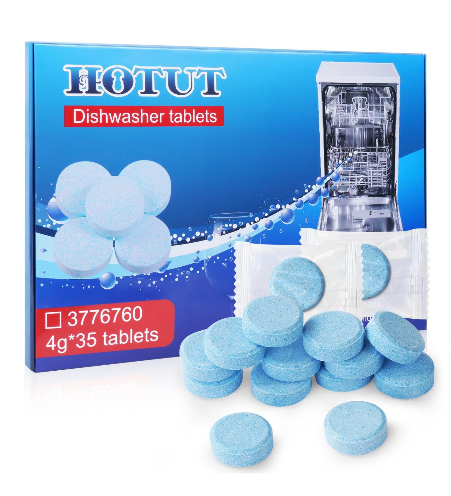 HOTUT All-In-One Dishwasher Tablets Bulk 35 Pcs Dishwasher Tablets Bulk Dishwasher tabs Dishwasher Cleaner Tablets All in One Plant-Based Dishwasher Salt & Rinse Aid for Tough Stains 35Pcs-Blue - Buy Online on GoSupps.com