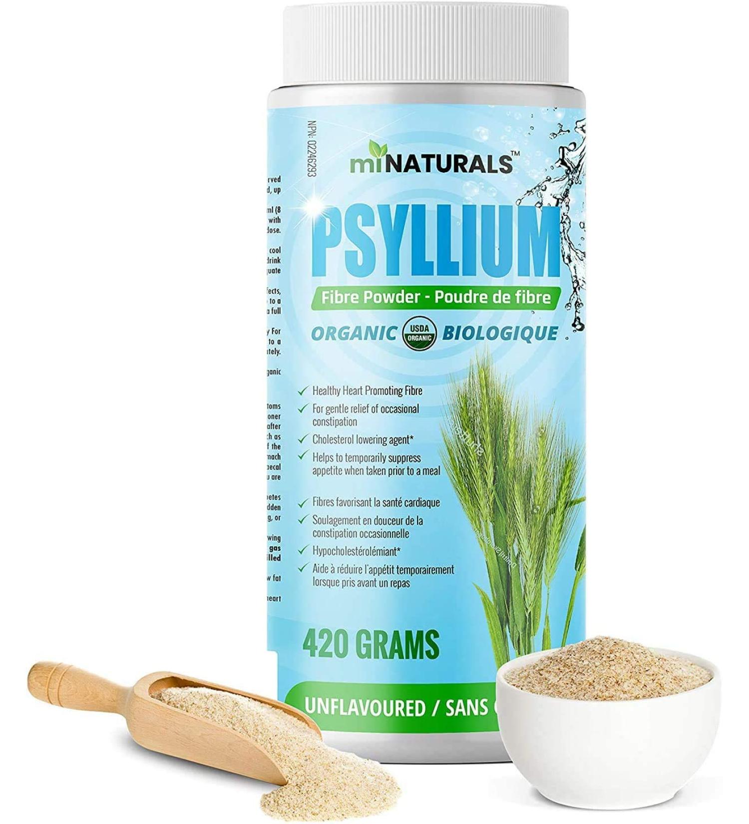 miNATURALS Organic Psyllium Husk Powder 420 g USDA Organic Certified Gluten Free Vegan Non-GMO Unflavoured - Buy Online on GoSupps.com