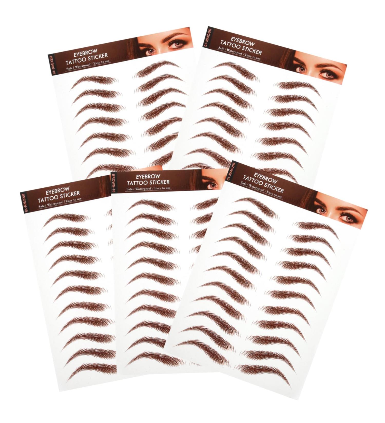 BIUDECO 5 Sheets Eyebrow Stickers Fake Eyebrows Eyebrow Sticker for Eyebrows Waterproof Eyebrow Waterproof - Buy Online on GoSupps.com