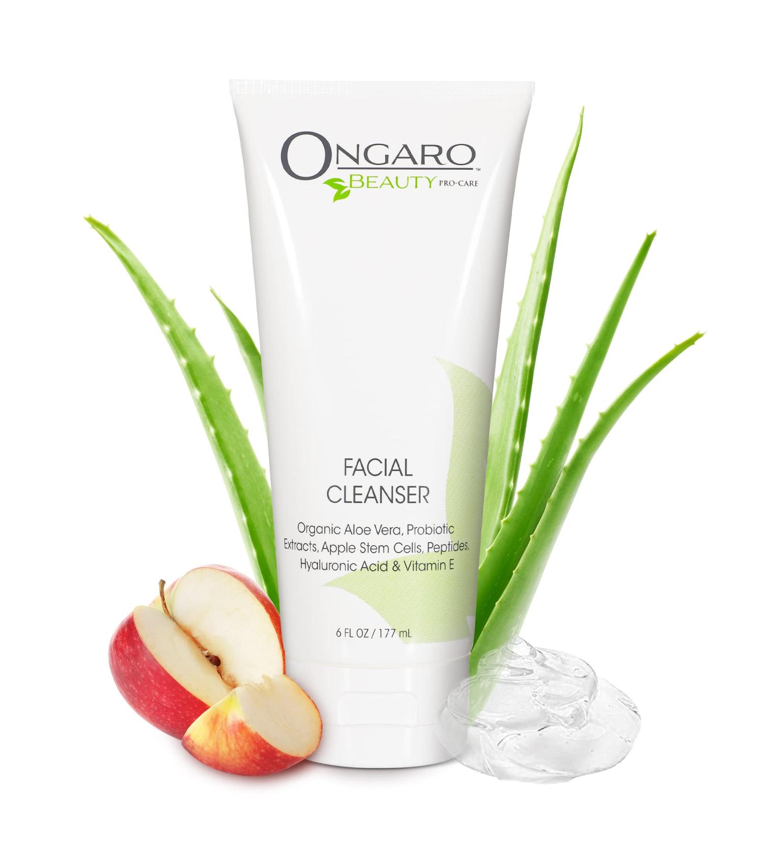 Ongaro Beauty Hydrating Face Cleanser - Gentle Facial Wash with Organic Aloe Vera, Hyaluronic Acid, and Vitamin E - For All Skin Types - 6 fl oz - Buy Online on GoSupps.com