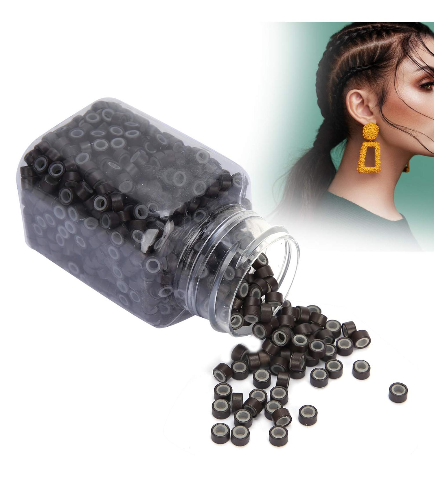 Hair Extension Links Beads Hair Extension Link Ring Beads Hair Extension Ring Loops Silicone Lined Micro Beads Links Aluminum Hair Extension Tool (b) - Buy Online on GoSupps.com