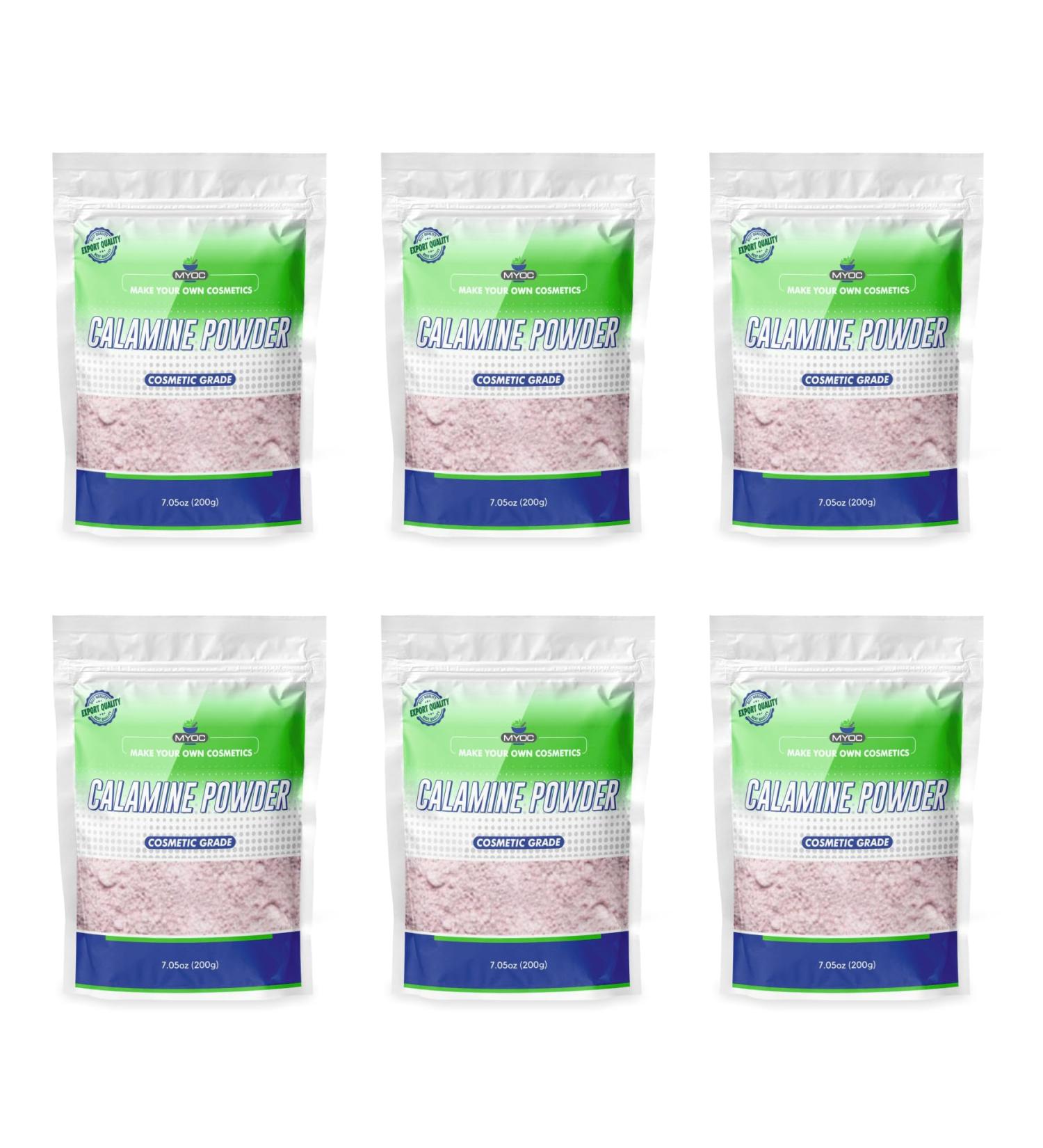 MYOC Calamine Powder Cosmetic Grade | 6 Pack | Fine Pink Powder for DIY Skincare & Personal Care Formulations | 7.05 Oz/200g