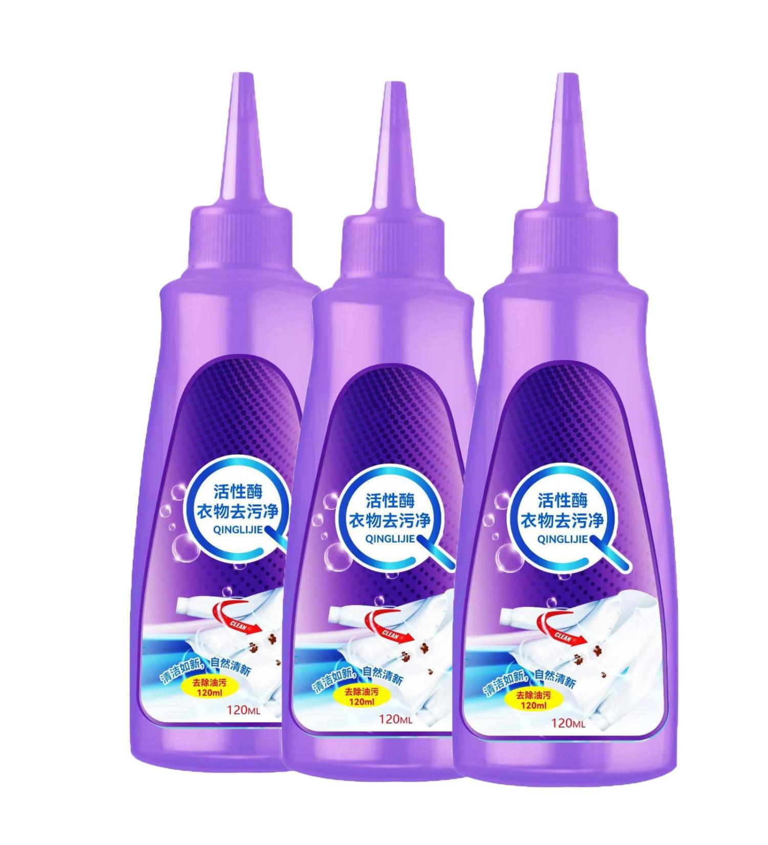 Active Enzyme Clothing Stain Remover Garment Stubborn Stain Cleaner Active Enzymetic Launday Cleaning Clothes Stain Remover Clothing Quick Laundry Dry Cleaner (3PC) - Buy Online on GoSupps.com