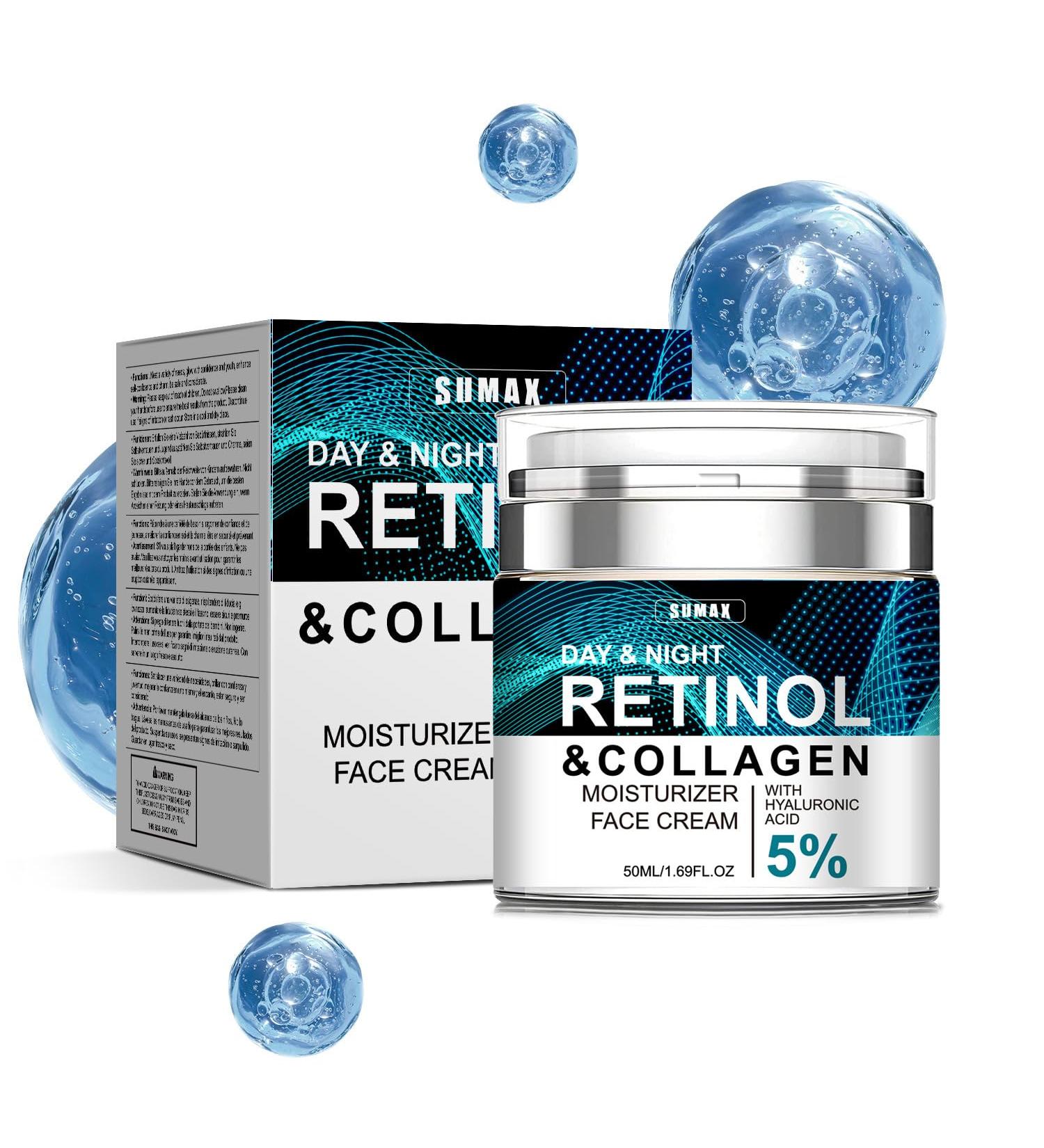Retinol Collagen Cream for Face - Anti-Aging Face Moisturizer for Face Firming Skin Care for Neck Reduce Fine Lines Lifting and Firming 24-Hour Facial Care For All Skin Type(1.7 fl.oz) - Buy Online on GoSupps.com
