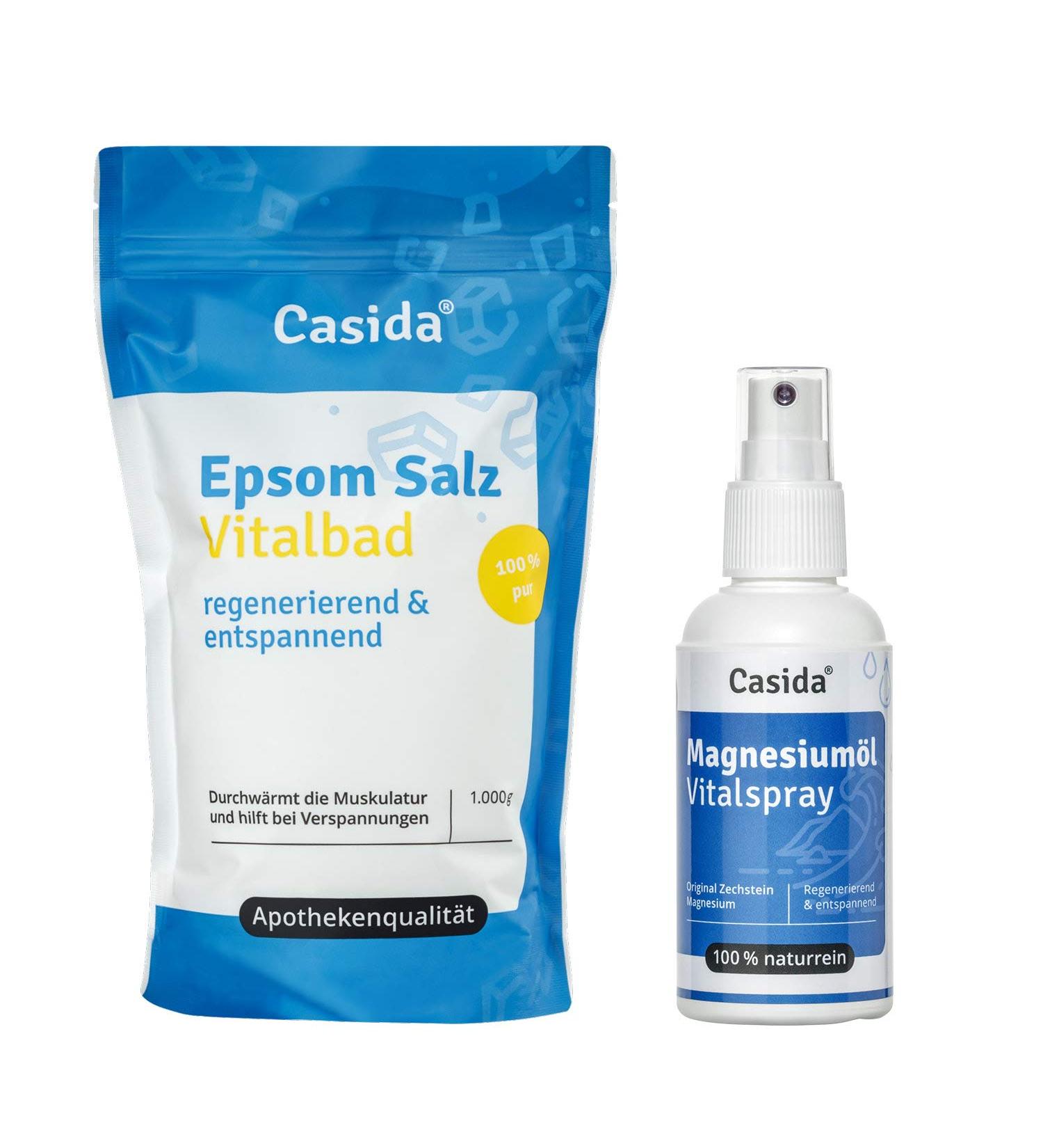 Magnesium Oil Vital Spray & Epsom Salt Bath Set - Transdermal Magnesium for Optimal Relaxation - Buy Online on GoSupps.com