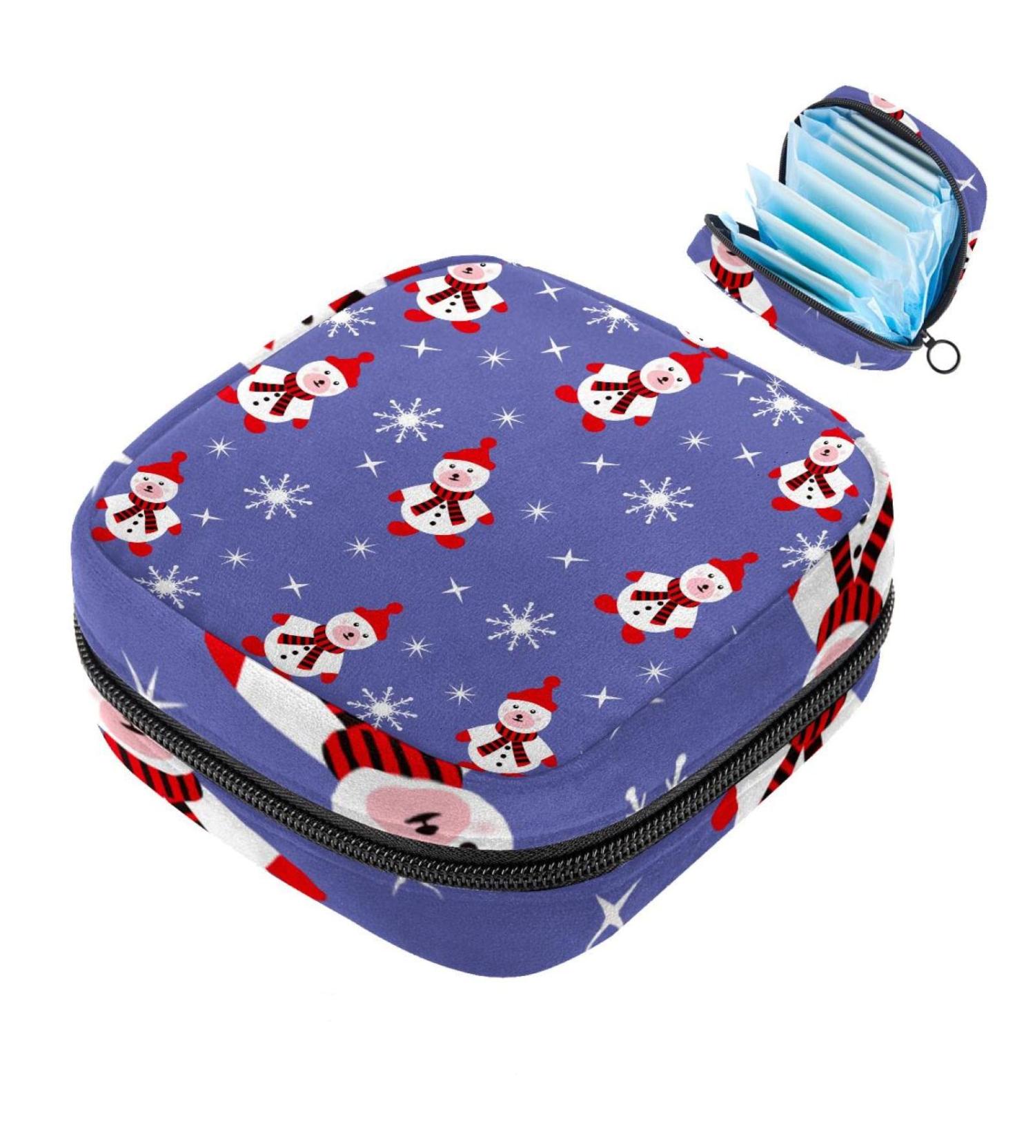 Christmas Schneemann-B r Women's Binding-Storage Bag | Portable Menstrual Cup & Pad Bag - Ideal for Teens & Women - Buy Online on GoSupps.com