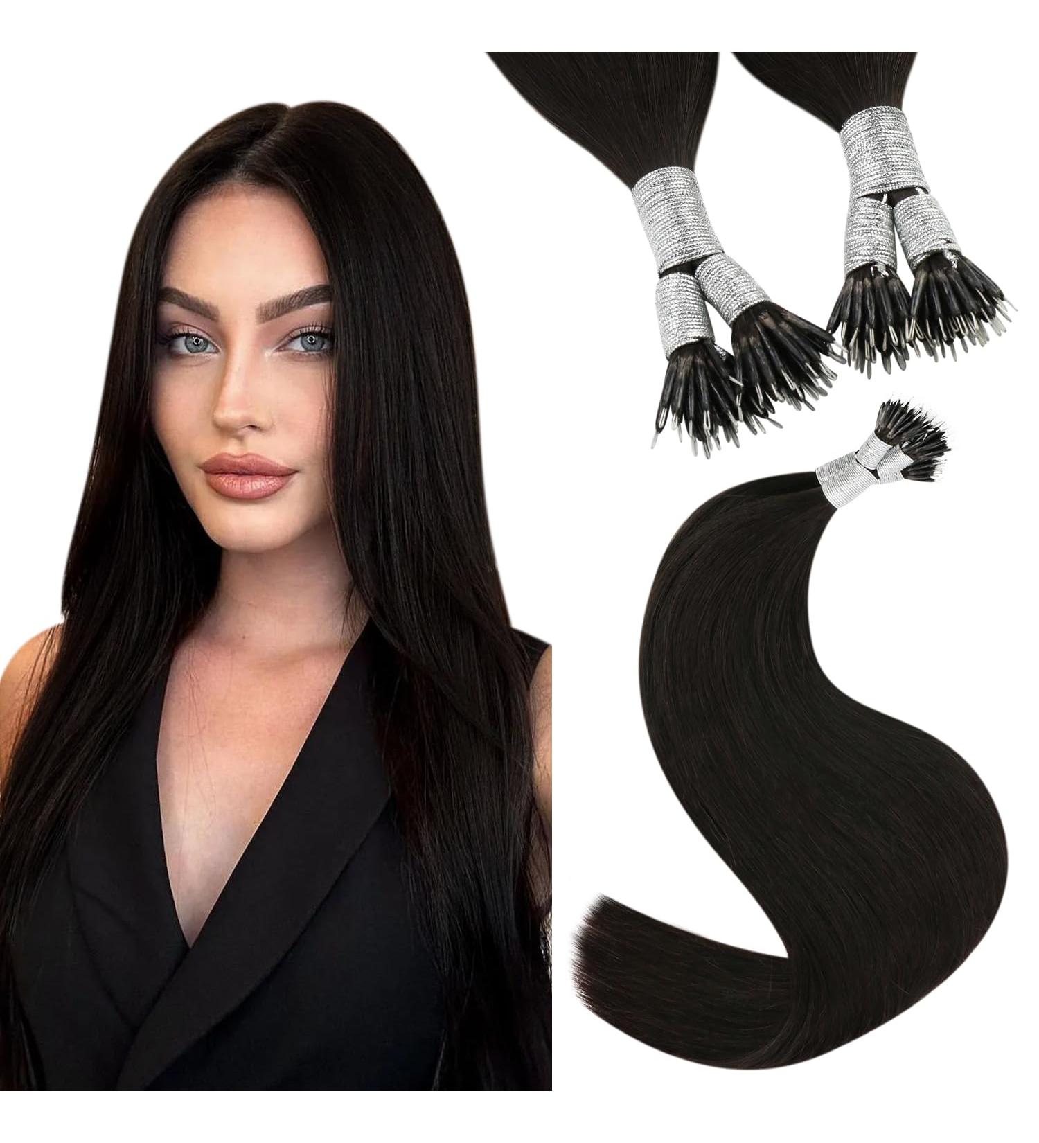 Youngsee Nanoring Extensions - Real Hair Brown 40cm | Nano Ring Hair Extensions 50g #2 - Dark Brown Nano Beads for Hair Recovery - Buy Online on GoSupps.com