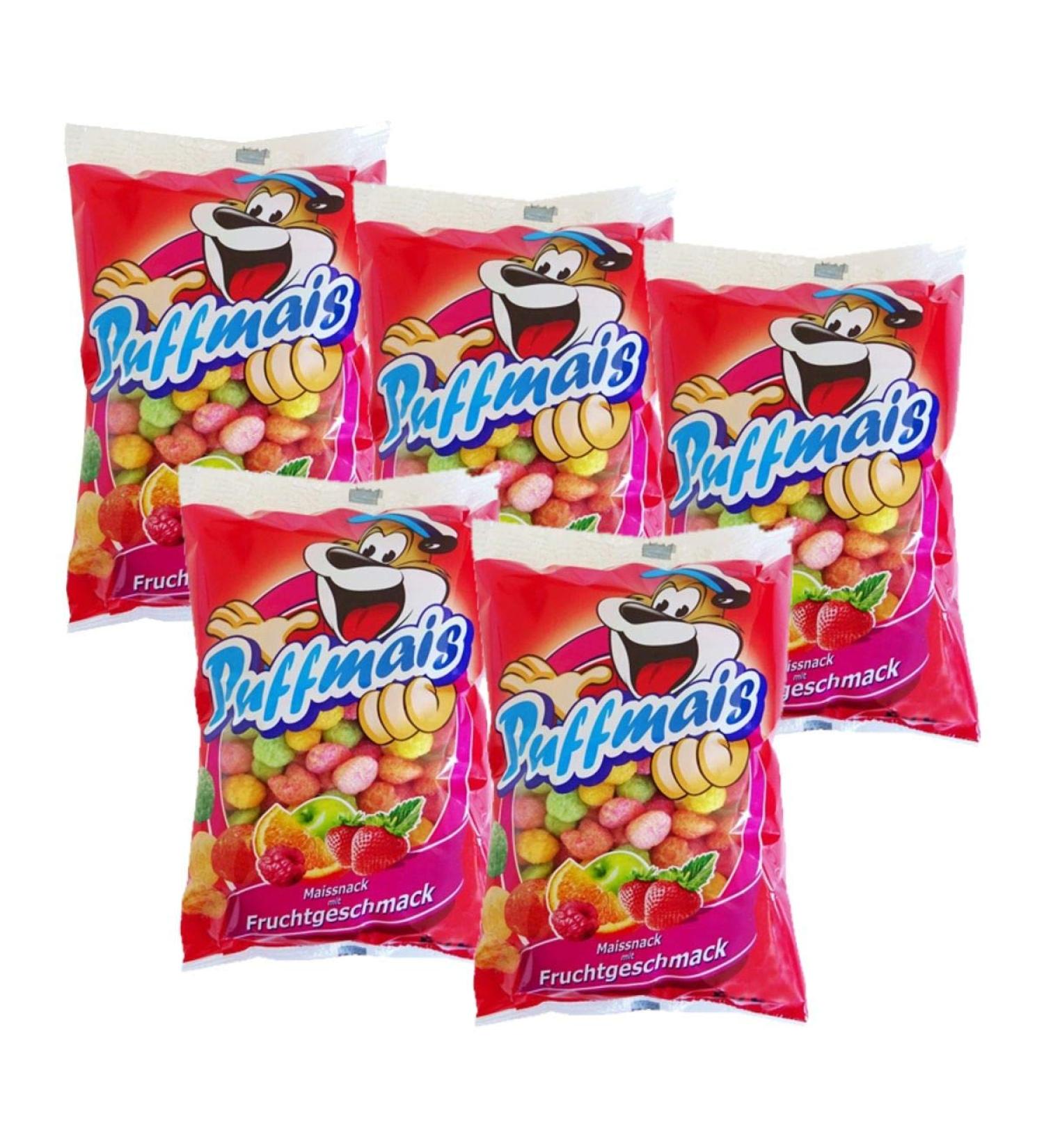 Puffed Corn Fruit - Corn Flips/Corn Snack/Flips with Fruit Flavor (5 x 80g)