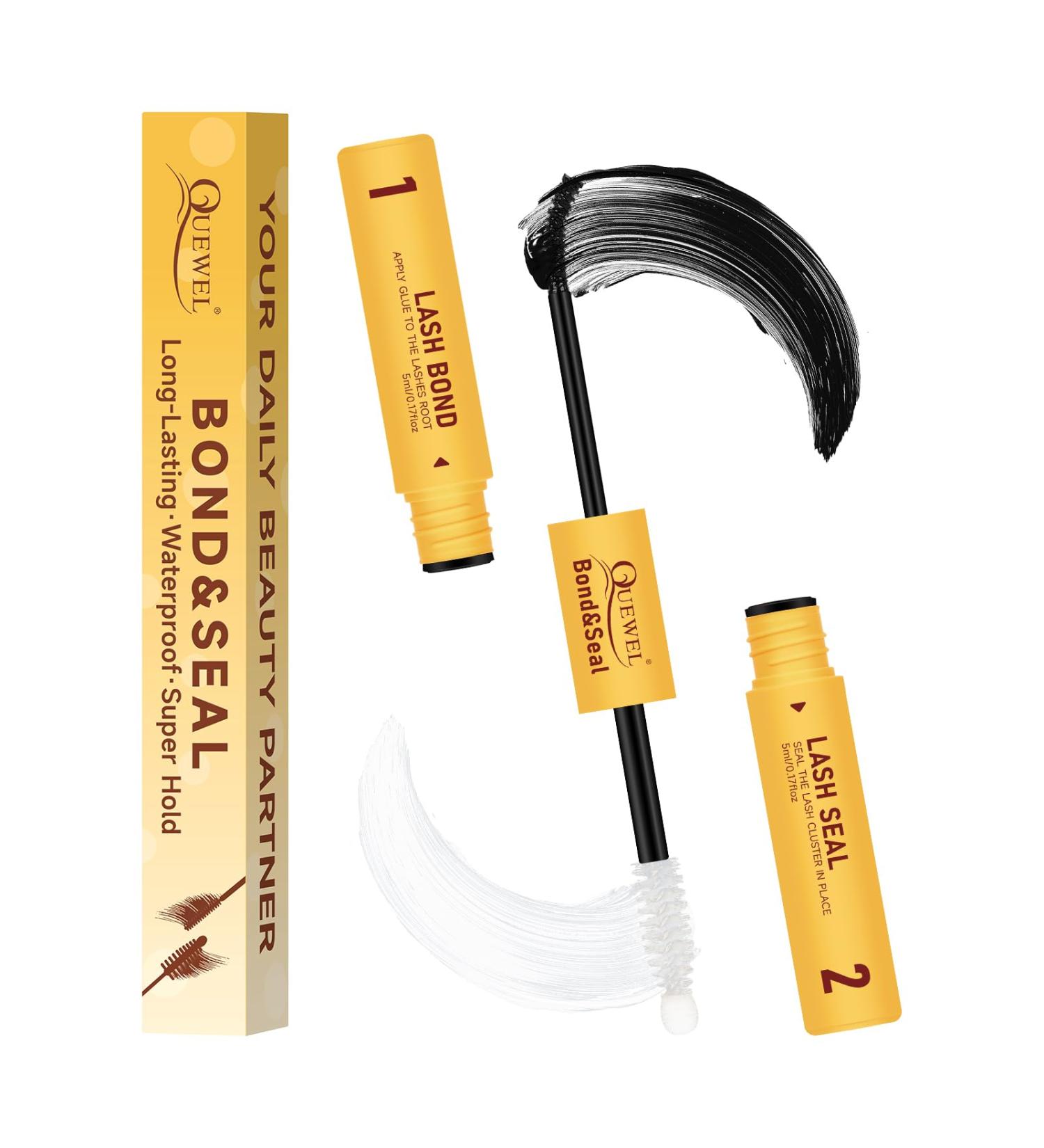 QUEWEL Waterproof Eyelash Glue | Strong Adhesive for Home Use | Improved Brush Head | 1 Pack (5ml) - Buy Online on GoSupps.com