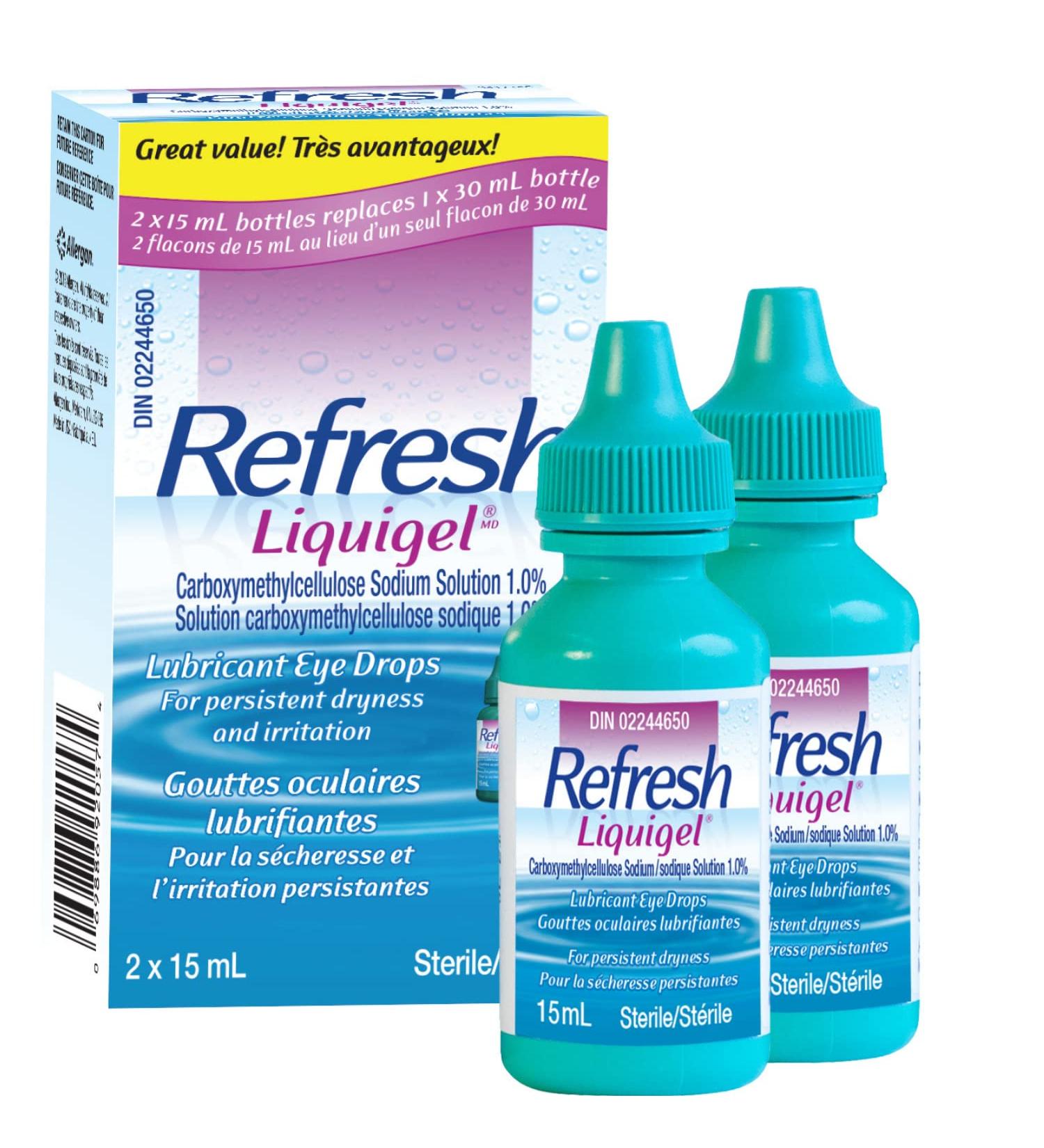 Refresh Liquigel Ophthalmic Solution Lubricant Eye Drops Persistent Dryness and Irritation 2x15ml - Buy Online on GoSupps.com