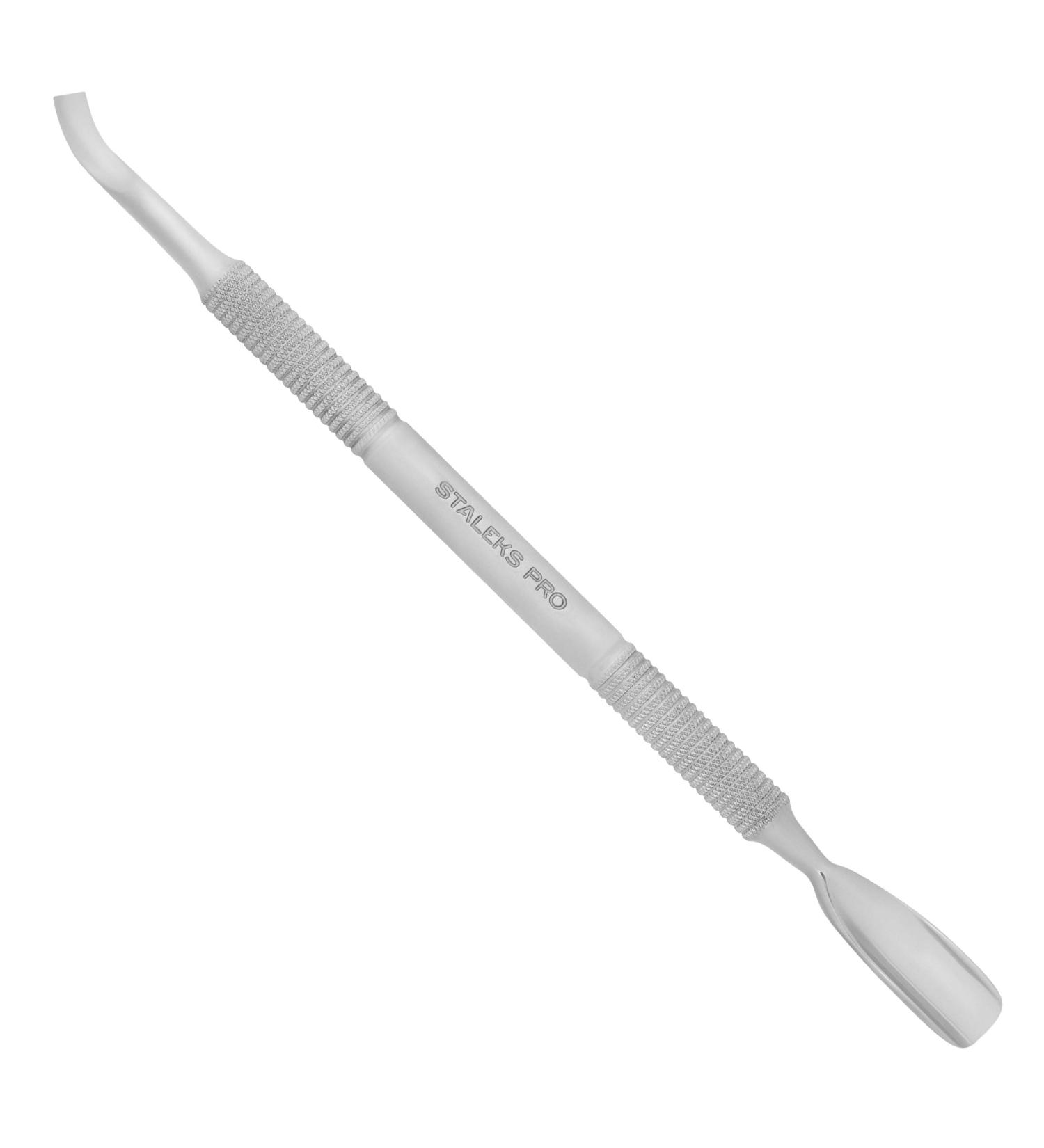 Staleks Pro Expert 30 Type 4.3 Cuticle Pusher with rounded and bent blade side - Left-Handed User Friendly - Model PE-30/4.3 - Buy Online on GoSupps.com