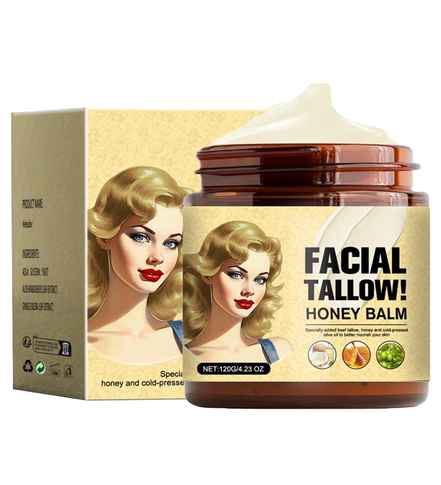  Esncddym Tallow And Honey Balm Beef Tallow Skin Care Tallow Honey Balm Body Lotion 120g Tallow Honey Balm Grass Fed Organic Face Cream With Raw Wild Honey Moisturizes Tallow Balm Cream Face And Body - Buy Online on GoSupps.com