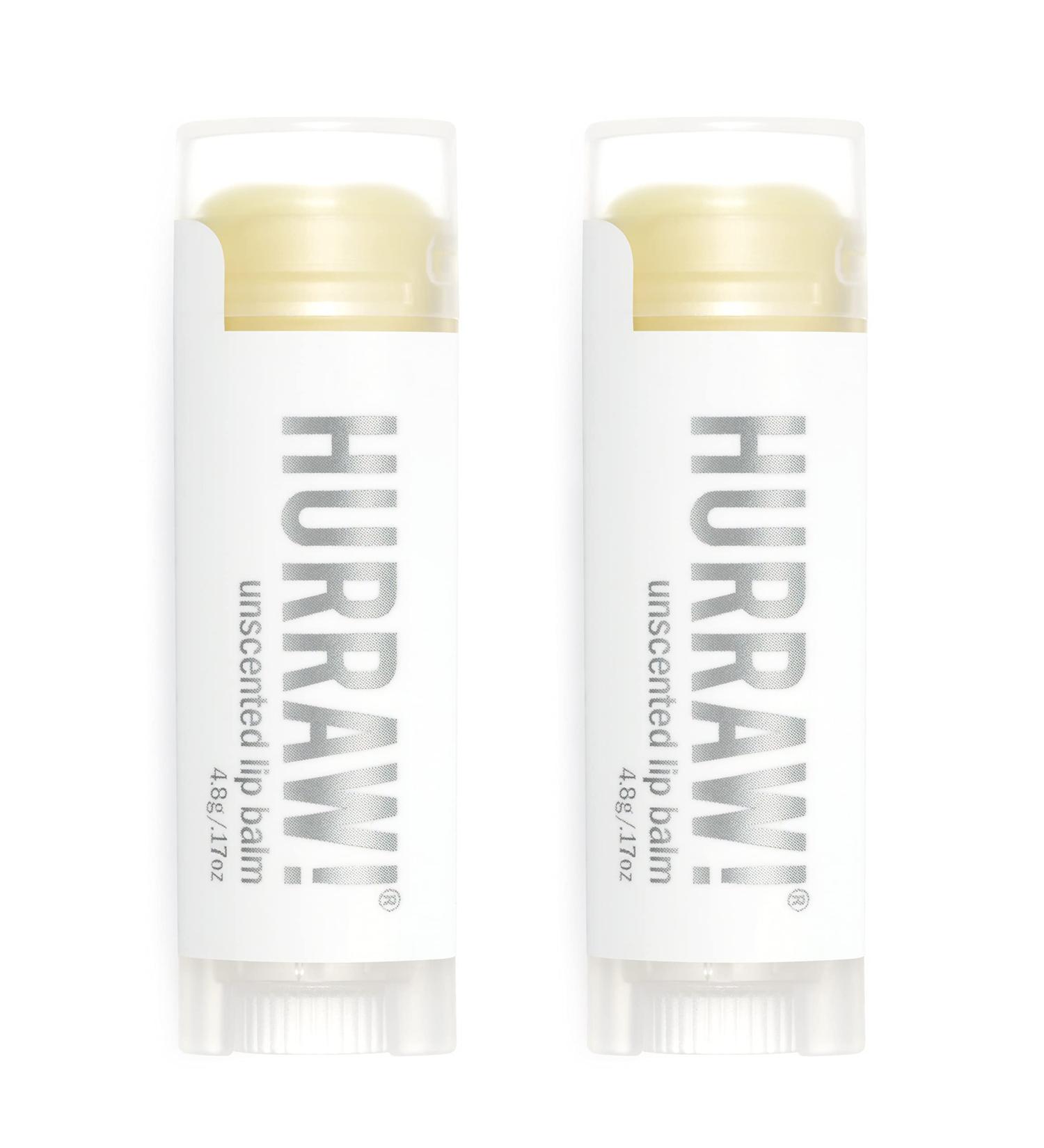 Hurraw! Unscented Lip Balm 2 Pack: Organic Certified Vegan Cruelty and Gluten Free. Non-GMO 100% Natural Ingredients. Bee Shea Soy and Palm Free. Made in USA Unscented 0.17 Ounce (Pack of 2) - Buy Online on GoSupps.com