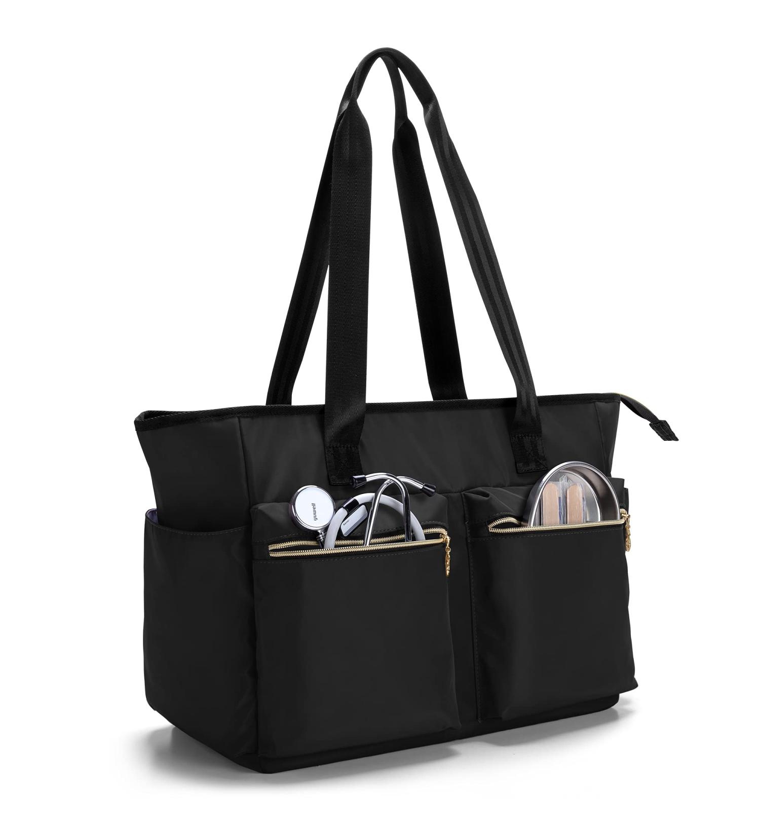 Durable Nurse Work Bag - Damero Utility Tote for Women | Ideal for Medical Supplies & Home Visits - Black - Buy Online on GoSupps.com