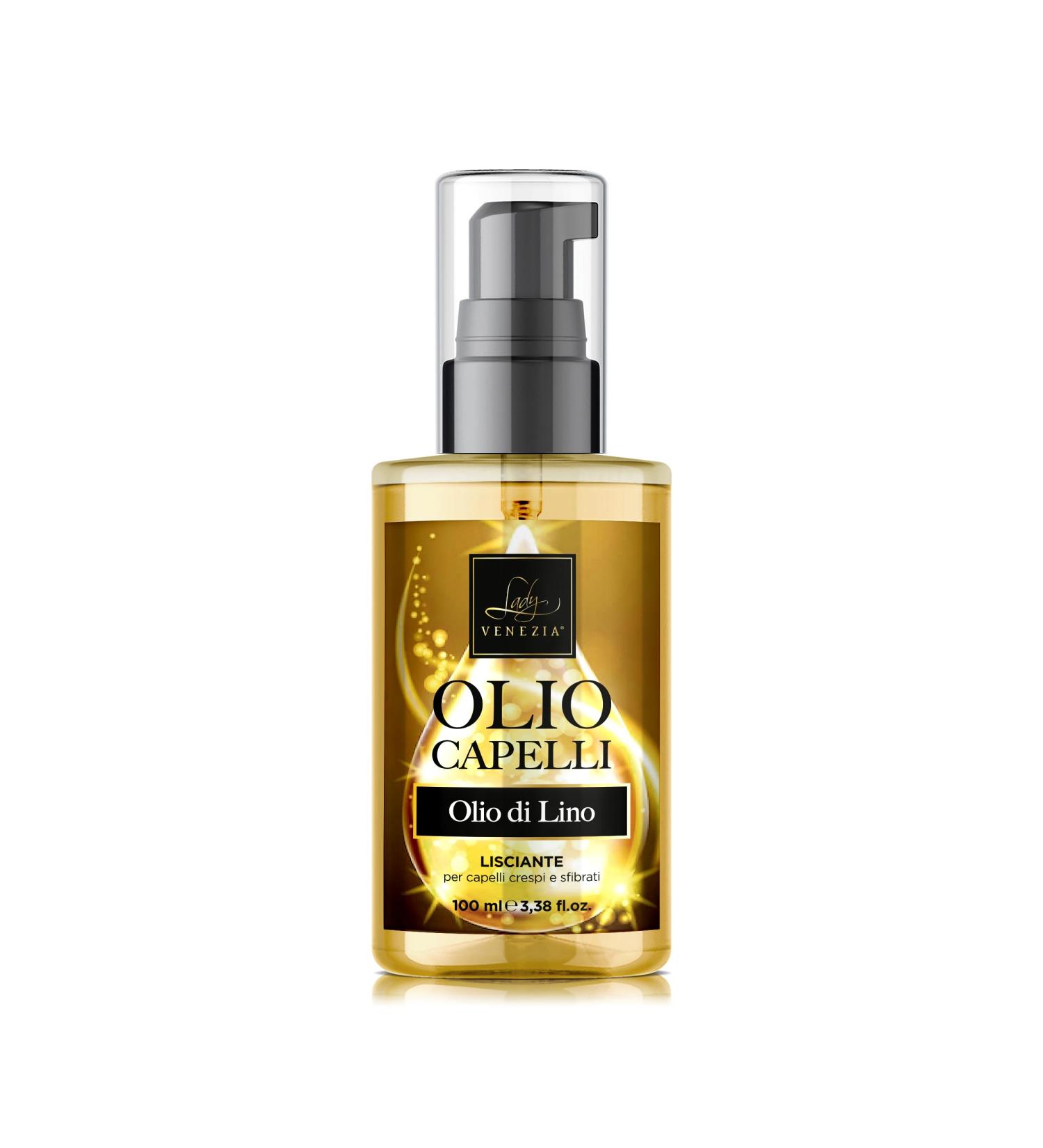 Lady Venezia - Linseed Oil for Hair - Treatment for Frizzy and Damaged Hair - 100 ml - Smoothing Nourishing Oil - Made in Italy - Buy Online on GoSupps.com