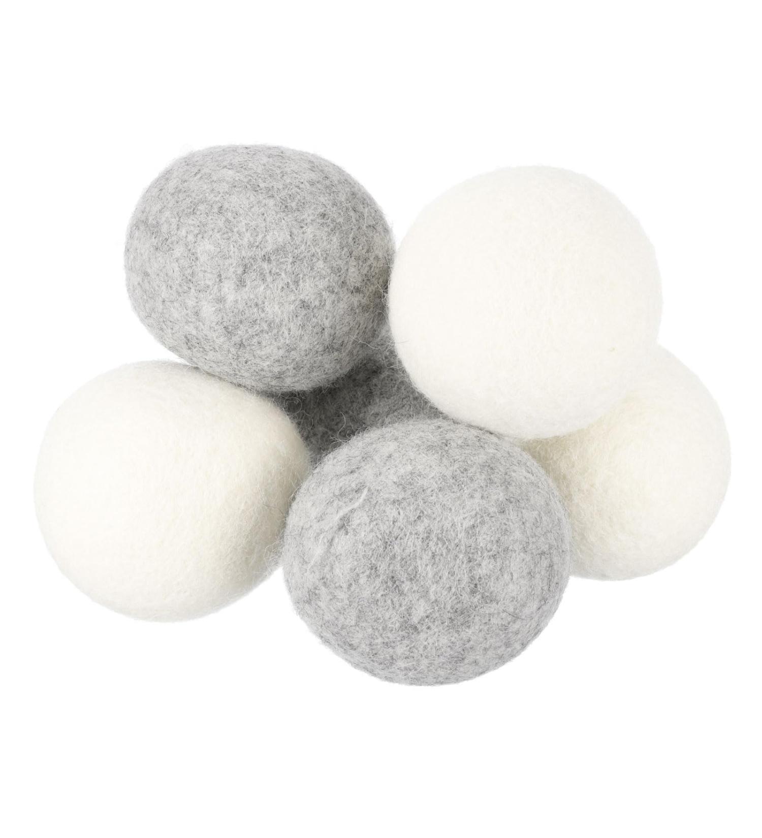 sourcing map 6 Pcs Wool Dryer Balls 2.6 Inches Wool Laundry Dryer Balls for Reducing Clothing Static and Wrinkles White and Light Grey - Buy Online on GoSupps.com