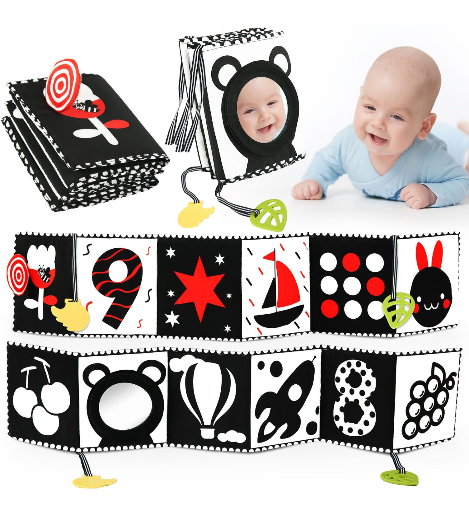 Yogingo Black Contrast Book Baby Toy | Black & White Learning Cards for Newborns | Ideal Gift for Toddlers (0-12 Months) - Buy Online on GoSupps.com
