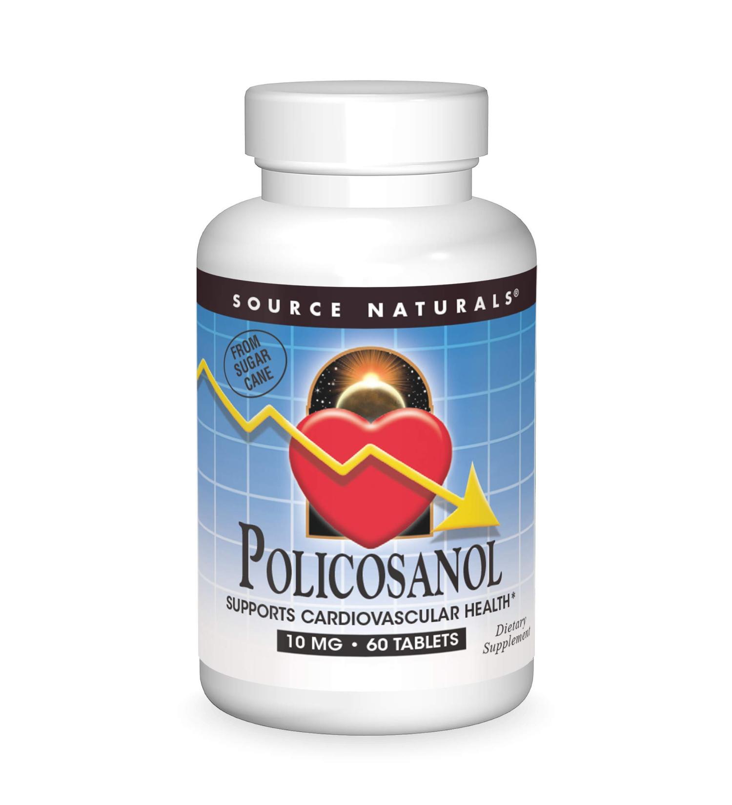 Source Naturals Policosanol 10 mg - 60 Tablets for Heart Health & Cholesterol Support - Buy Online on GoSupps.com