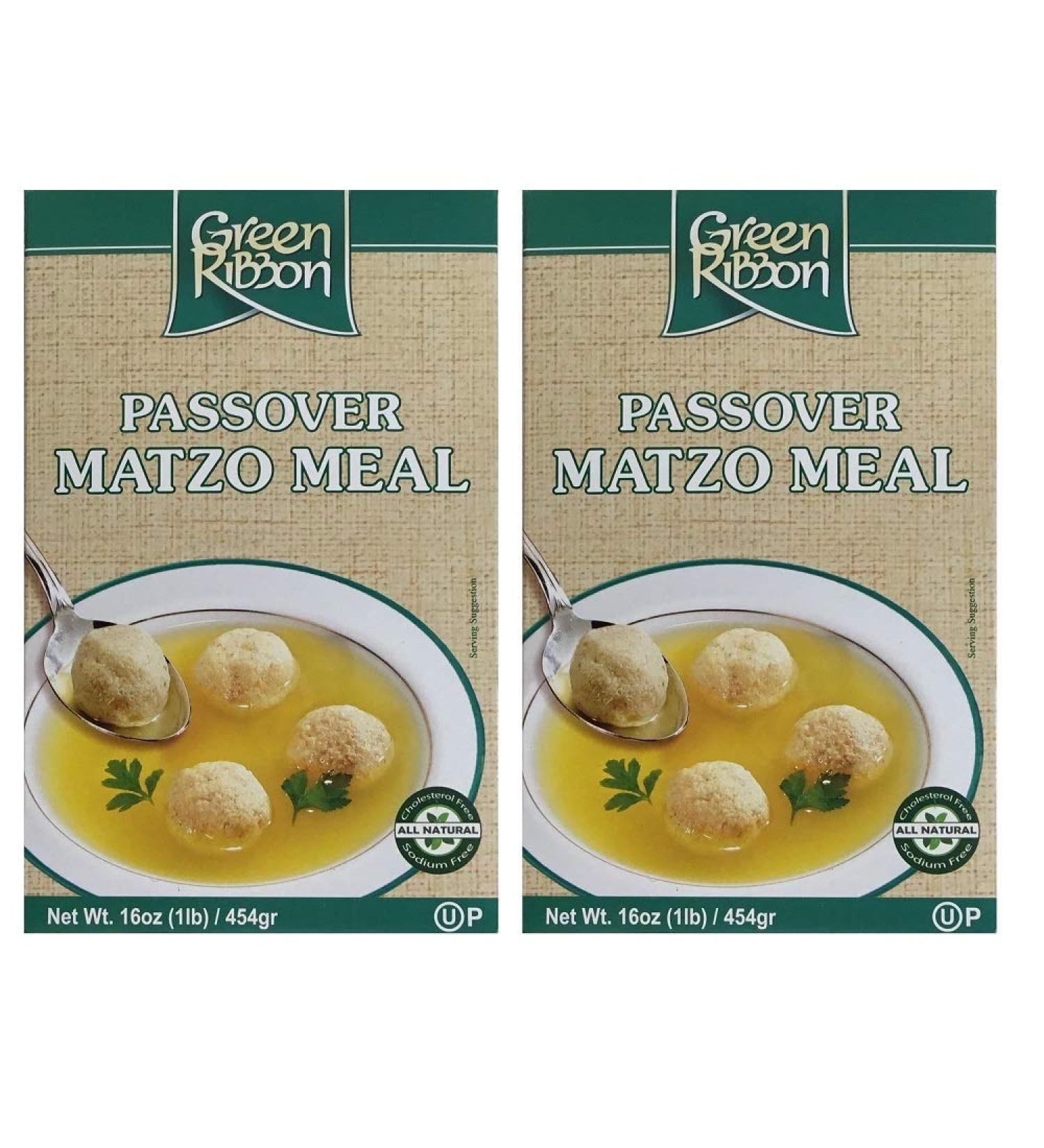 Green Ribbon Matzo Meal Kosher for Passover 16 oz 2 Pack Total 32 OZ 1 Pound (Pack of 2)