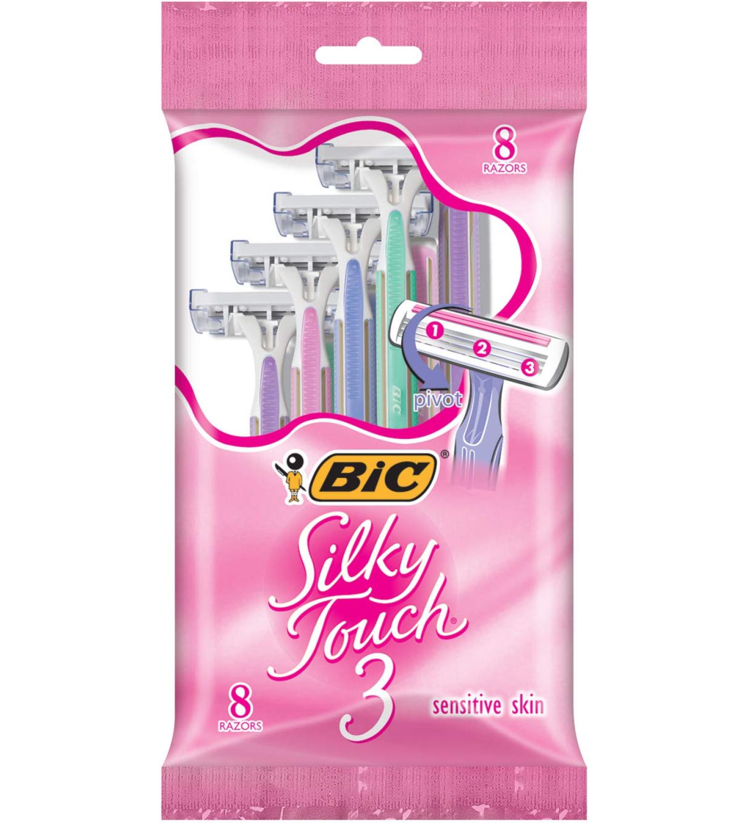 BIC Silky Touch 3 Women's Disposable Razor - Assorted Colors - 8 Count - Buy Online on GoSupps.com