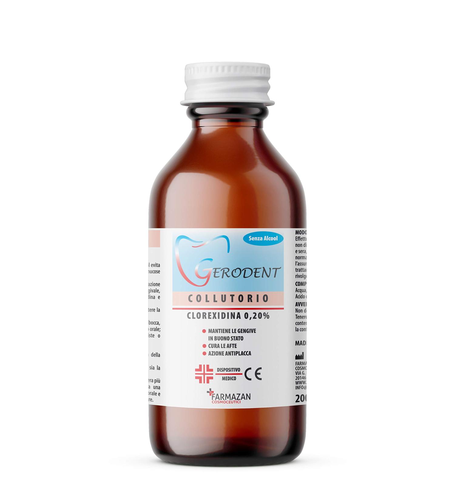 Gerodent Mouthwash Chlorhexidine 0.20% - Alcohol-Free 200ml for Effective Oral Care | Buy Internationally - Buy Online on GoSupps.com