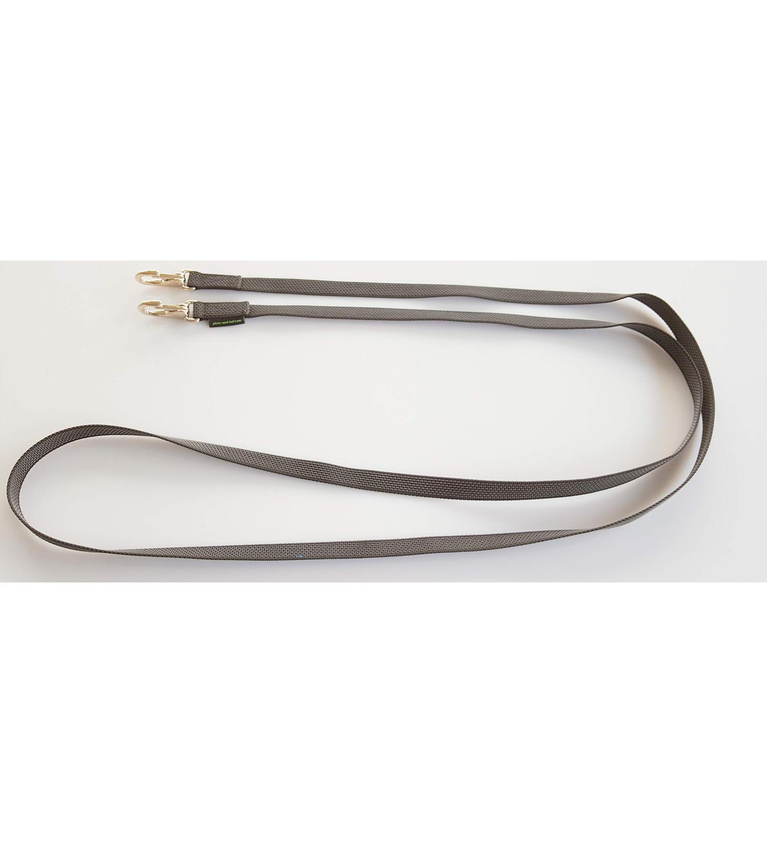 elropet Rubberized reins with rein hooks Silver Rubber reins black 2.20m Shetty