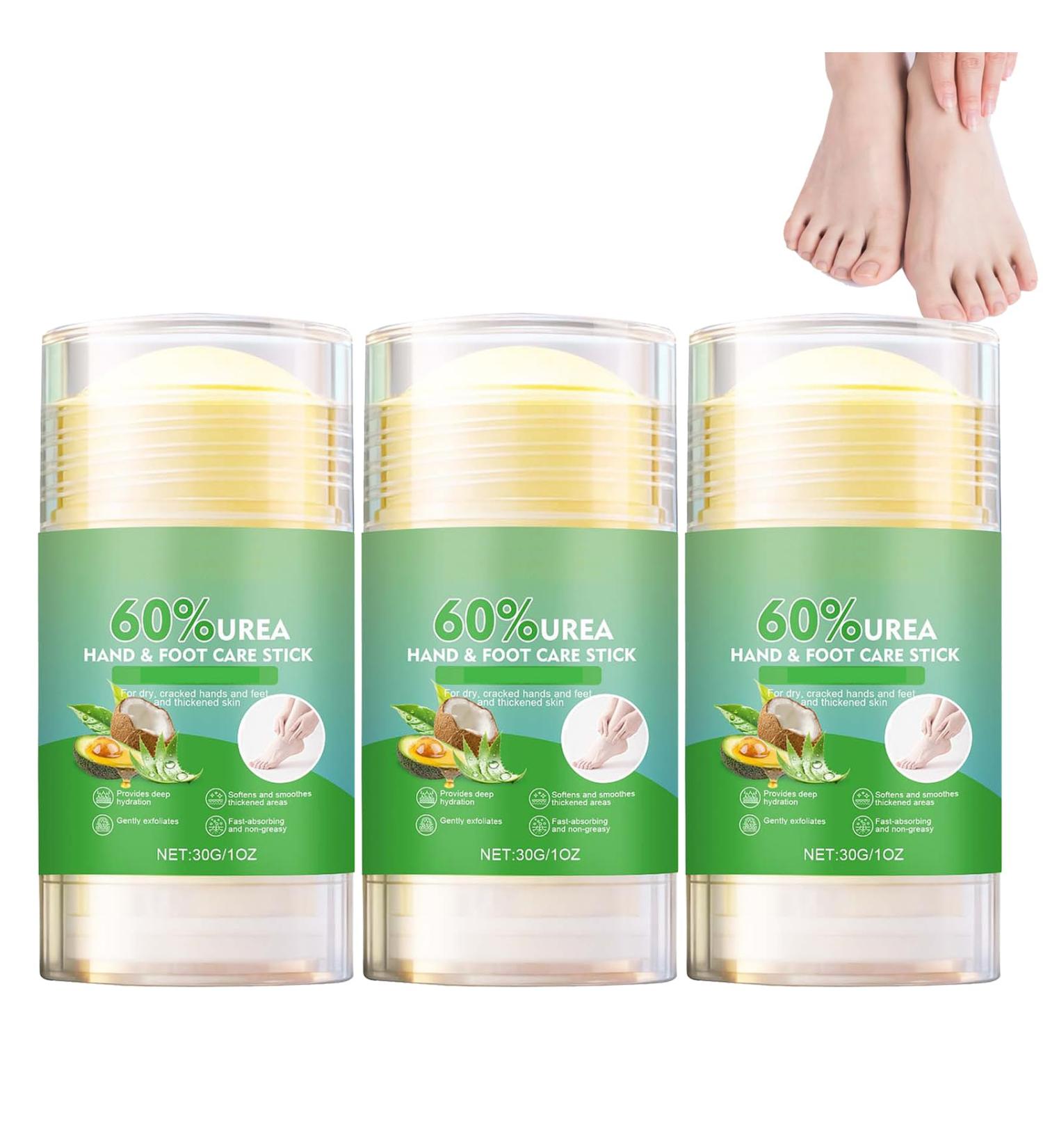  WRANBAO Foot Cream with 60% Urea Relieves Dry and Cracked Heels Aloe Vera Stick Deeply Moisturizes Gently Exfoliates Portable Moisturizing Stick for Cracked Heels and Dry Skin (3PCS) - Buy Online on GoSupps.com