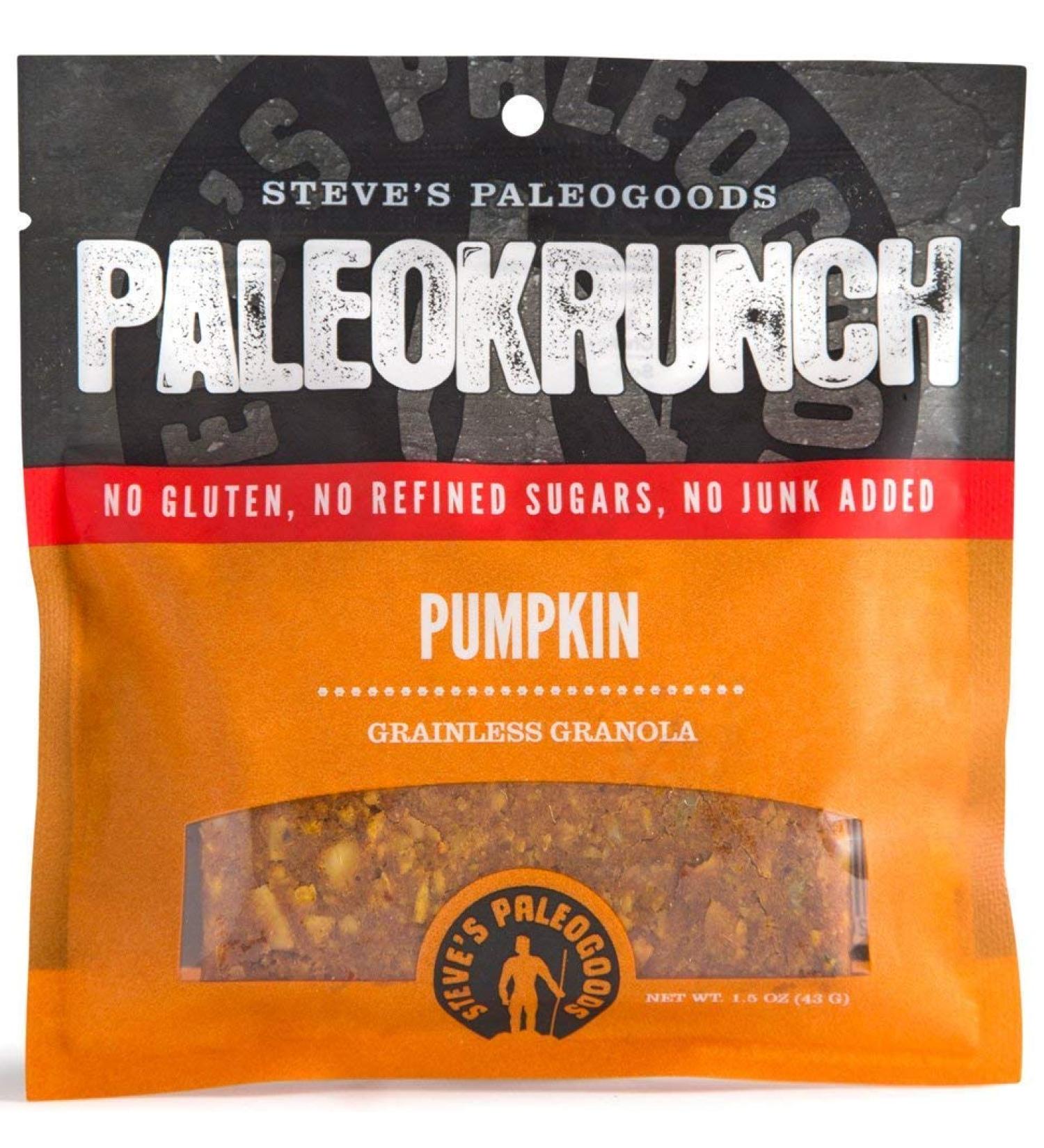 Steve's PaleoGoods PaleoKrunch Bar Pumpkin 1.5oz (Pack of 12) - Grain-Free Granola & Keto Sweets Variety Pack for Backpacking & Road Trips - Buy Online on GoSupps.com