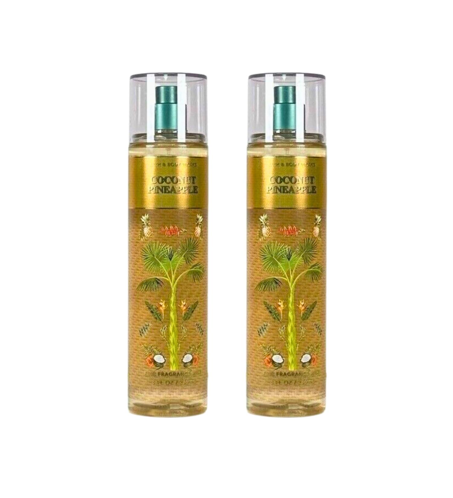 Bath & Body Works Fine Fragrance Mists Set of 2 8oz Each Bottle (Coconut Pineapple)