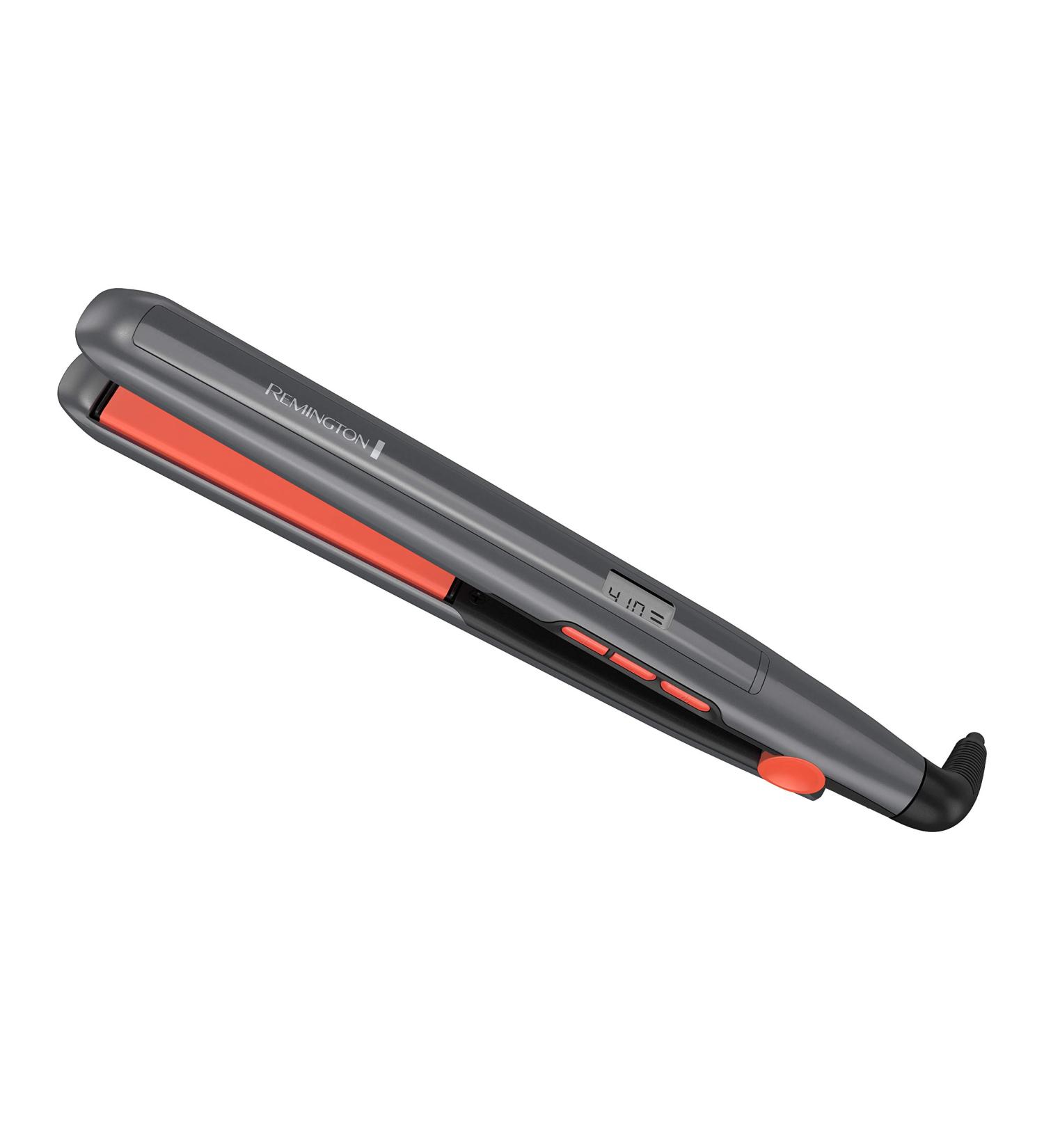 Remington S5500TA Anti-Static Flat Iron | 1 " Floating Ceramic Plates & Digital Controls | Hair Straightener - Grey/Coral | International Shipping Available - Buy Online on GoSupps.com