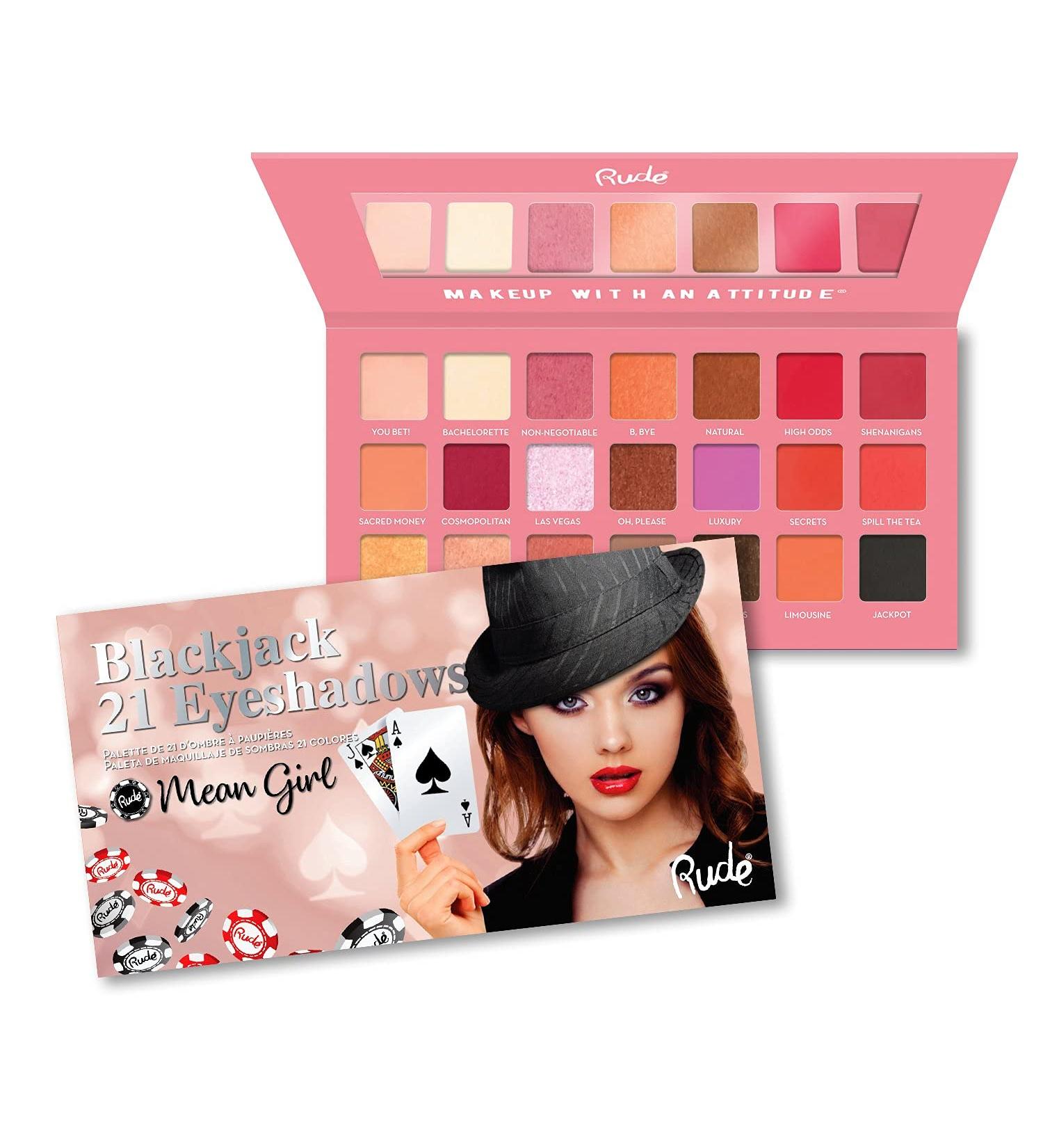 Rude Cosmetics Black Jack 21 Eyeshadows - Mean Girl for Women - 0.74 oz Eye Shadow