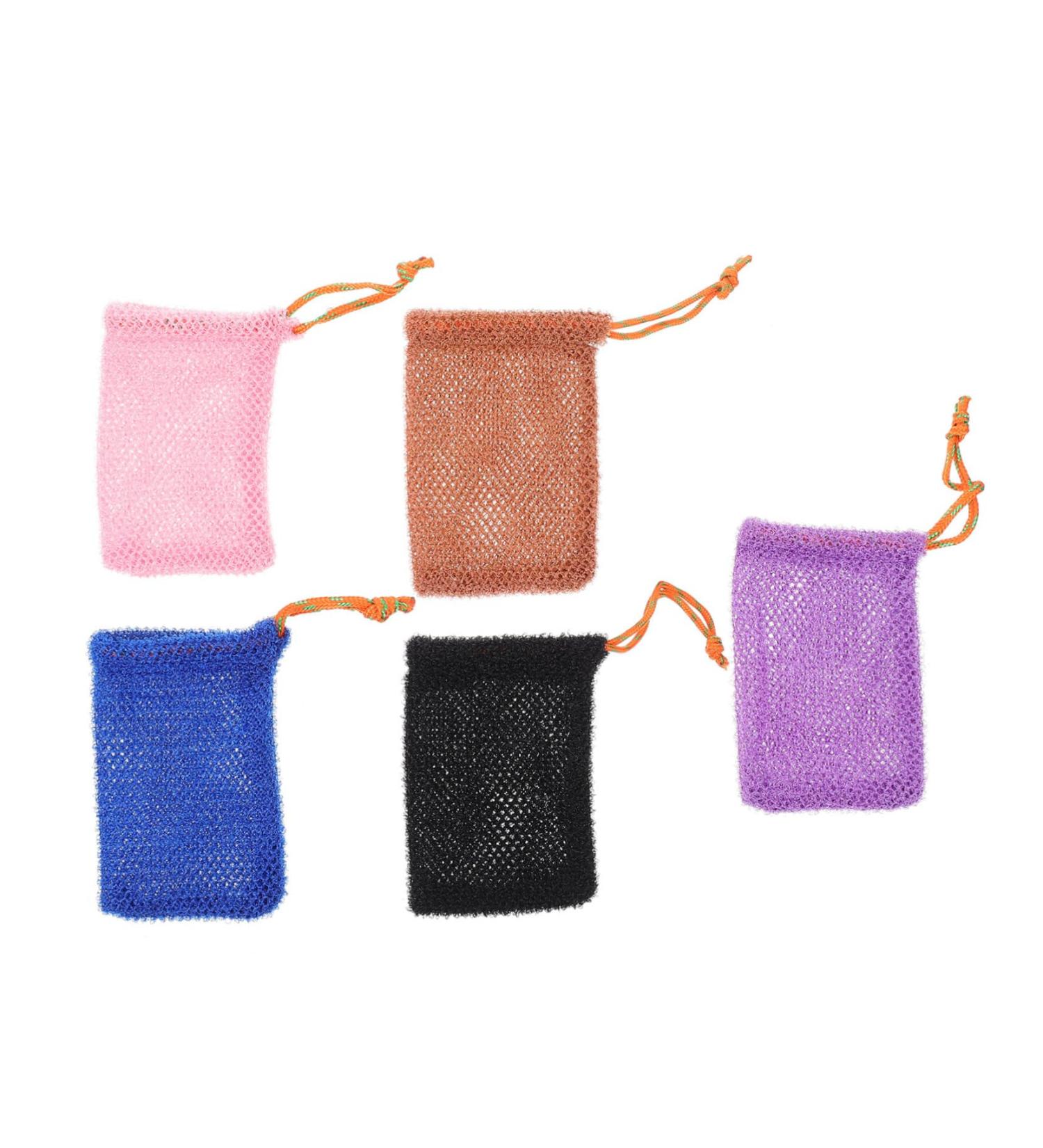 CANIGHT 5pcs Lathering Mesh Soap Foaming Bag Soap Saver Pouches Back Bath Scrubber Soap Pouch Nylon - Buy Online on GoSupps.com