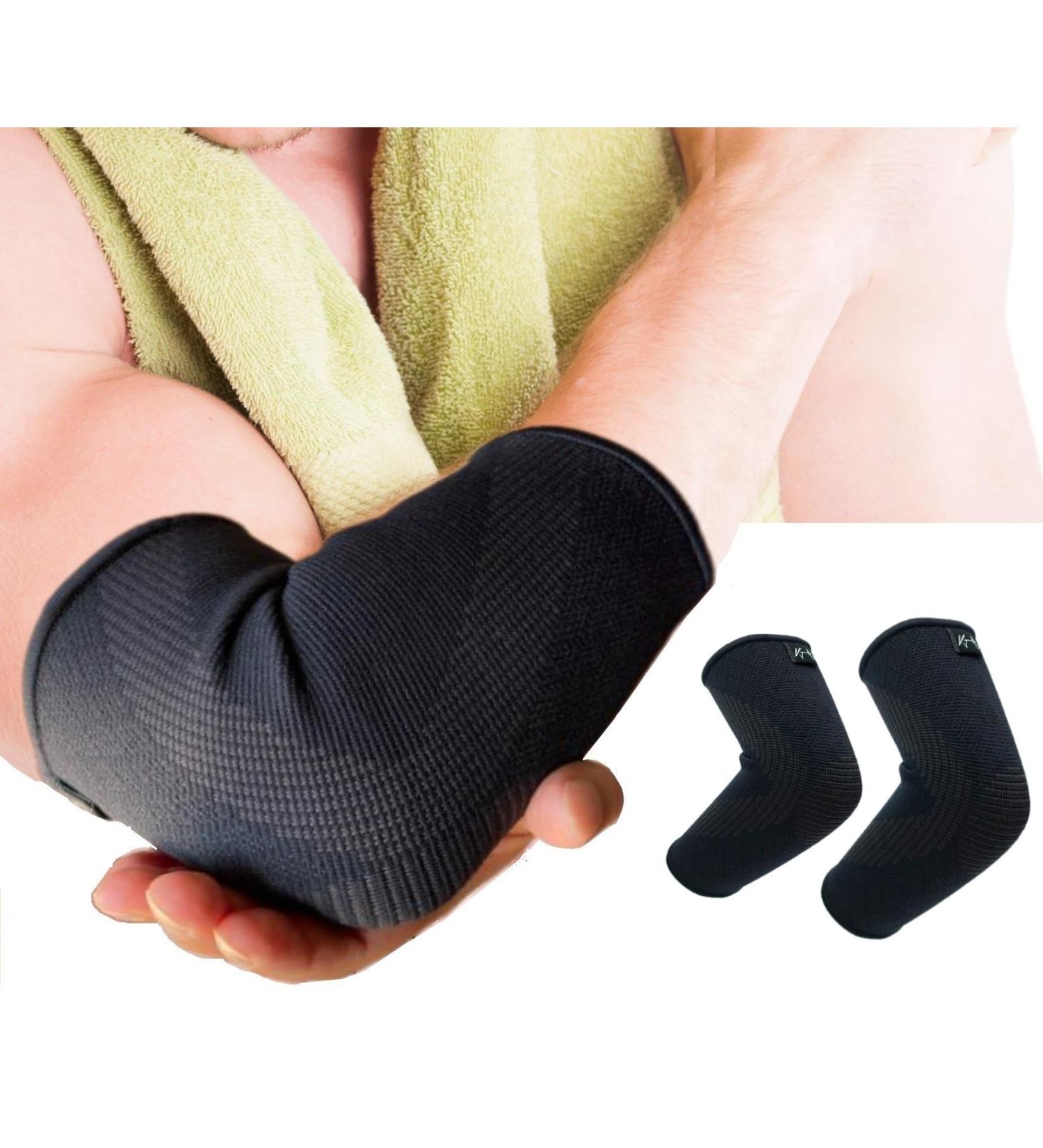 VJ Victory Jump Copper Elbow Brace - Compression Sleeve for Pain Relief & Support | Tendonitis Tennis & Golfers Elbow Treatment for Men & Women | XL Size - Buy Online on GoSupps.com