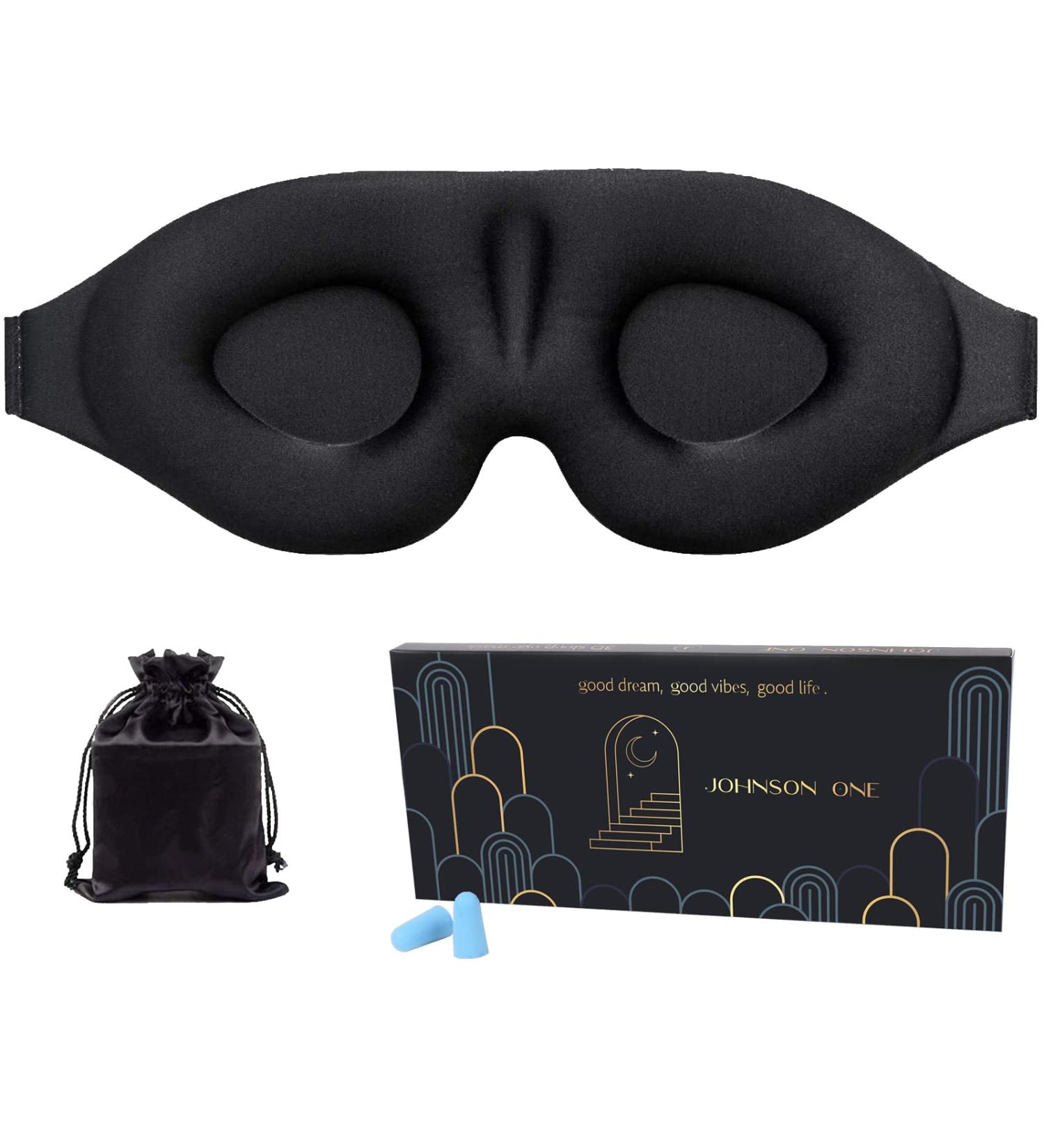 Johnson One Sleep Eye Mask with Ear Plugs - 3D Sleeping Mask for Women Men, Ideal for Lash Extensions - Buy Online on GoSupps.com