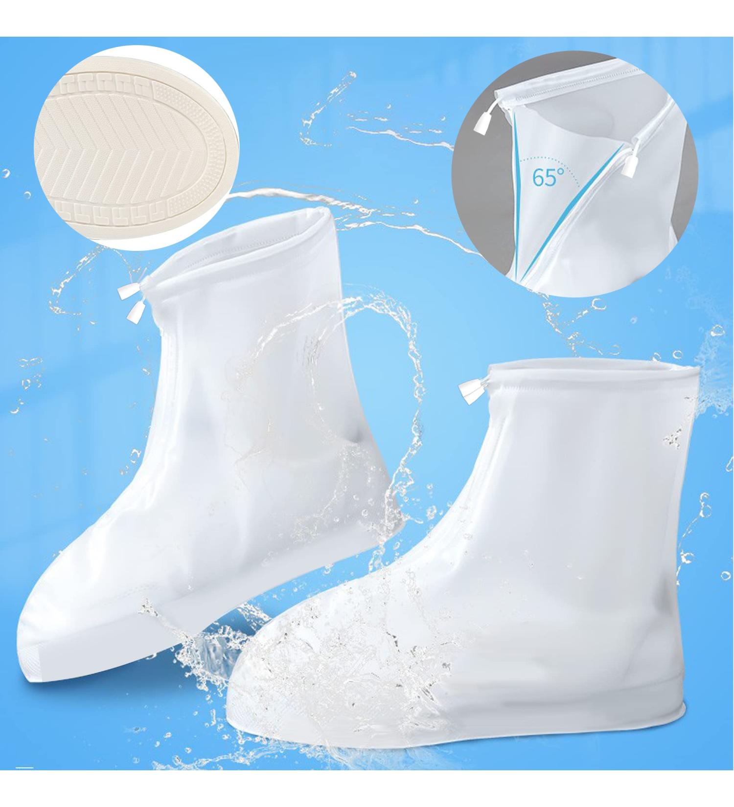 XL Transparent Rain Boot Waterproof Shoe Covers - Non-Slip, Reusable PVC Rubber Sole Overshoes for Outdoor Activities - Buy Online on GoSupps.com
