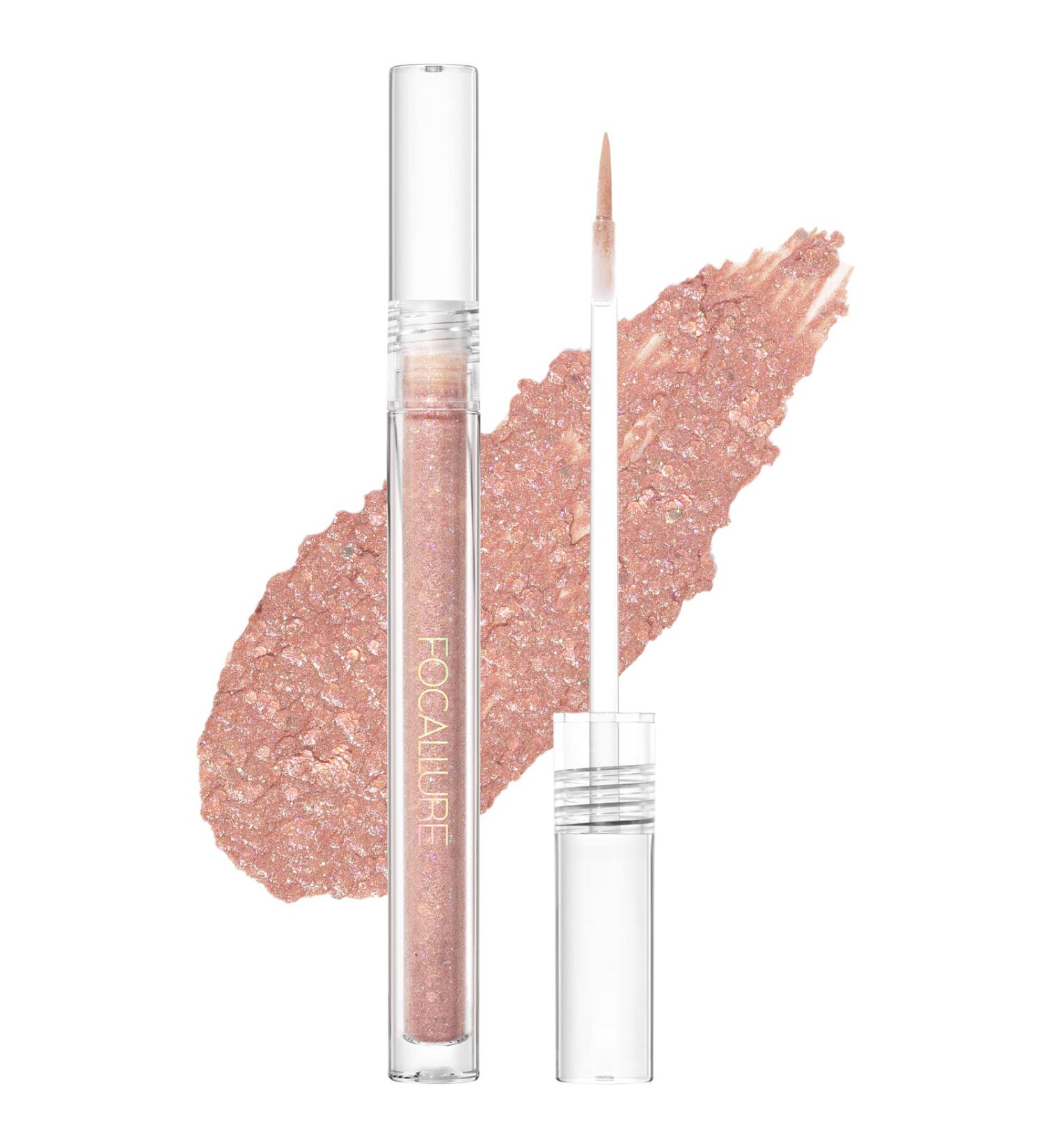 FOCALLURE Glittering Liquid Eyeshadow - High-Impact, Long Lasting, Quick-Drying | 04 Rose Gold Diamondz - Buy Online on GoSupps.com